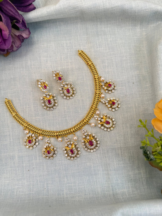 Royal Antique Stone Hasli Necklace Set 899 - Mahilas