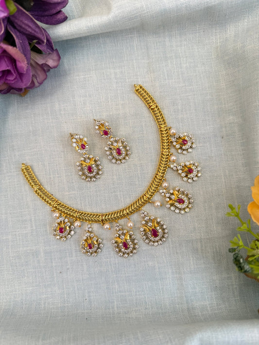Royal Antique Stone Hasli Necklace Set 899 - Mahilas
