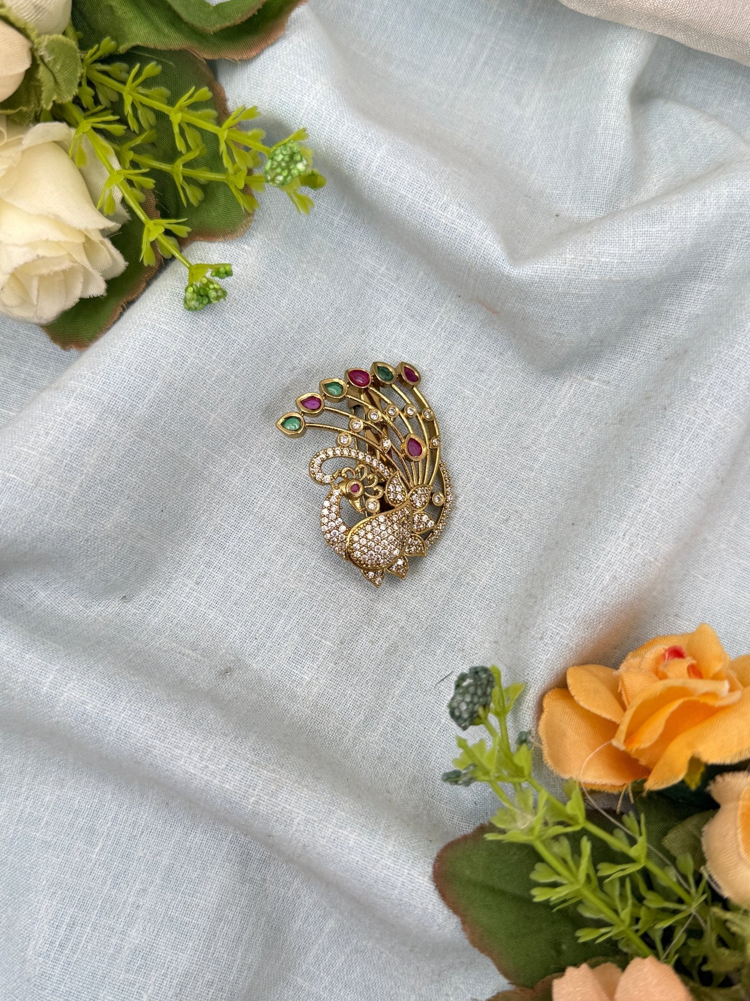 Royal Antique Stone Saree Pin Broach 2024 - Mahilas