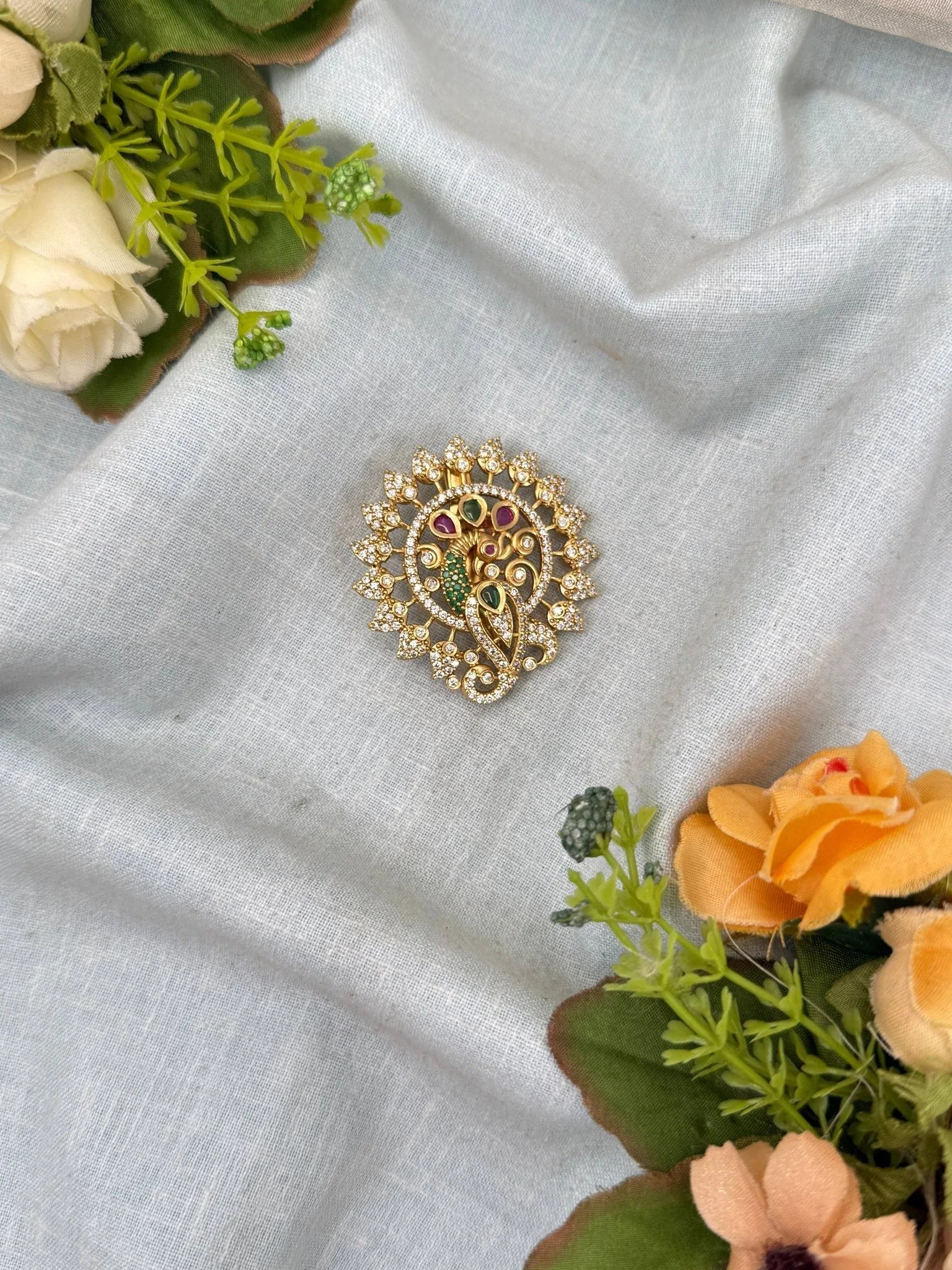Royal Antique Stone Saree Pin Broach 2025 - Mahilas