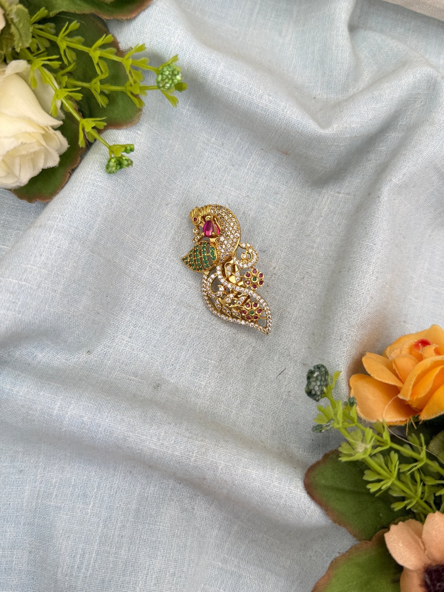 Royal Antique Stone Saree Pin Broach 2029 - Mahilas