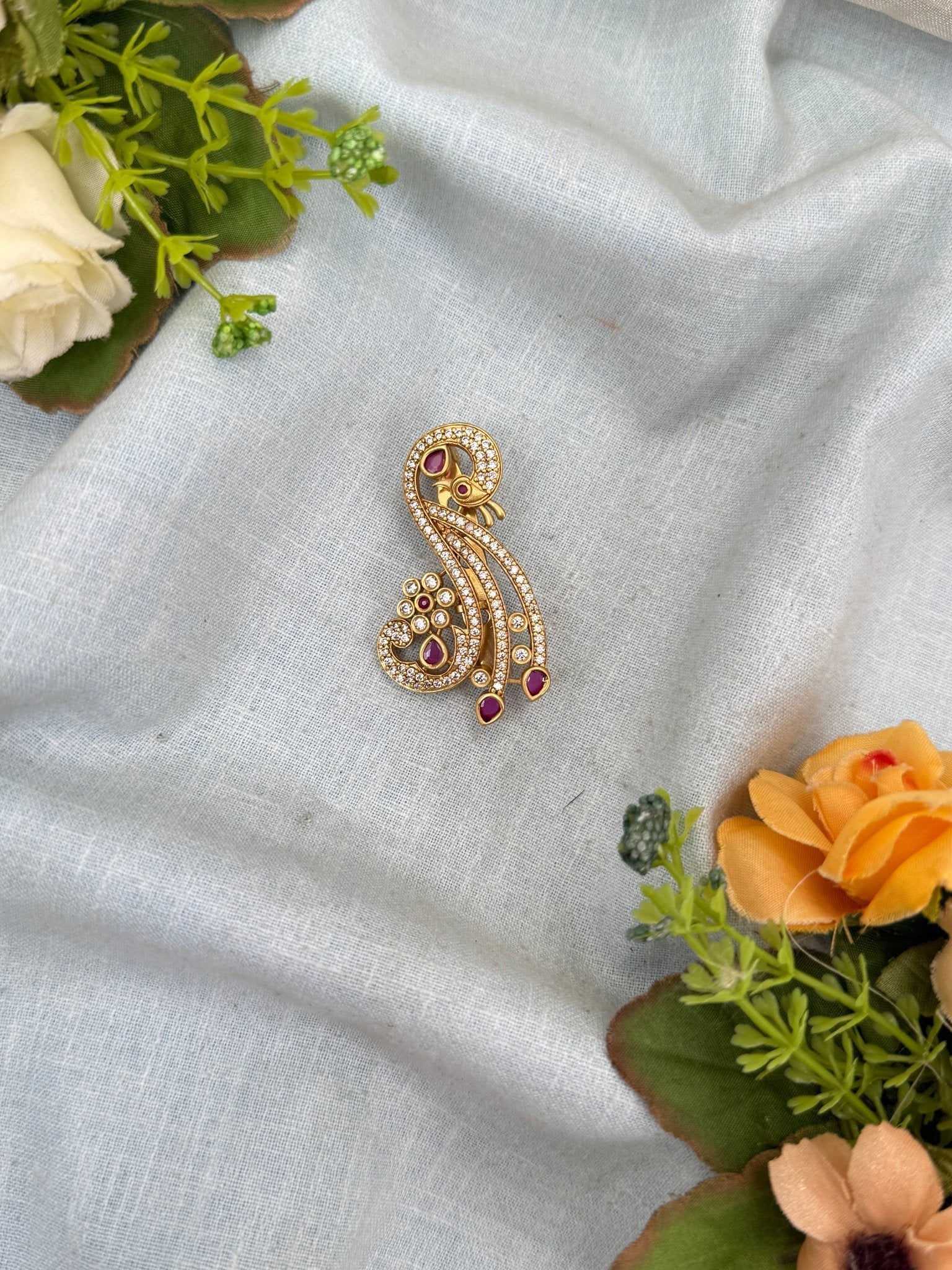 Royal Antique Stone Saree Pin Broach 2032 - Mahilas