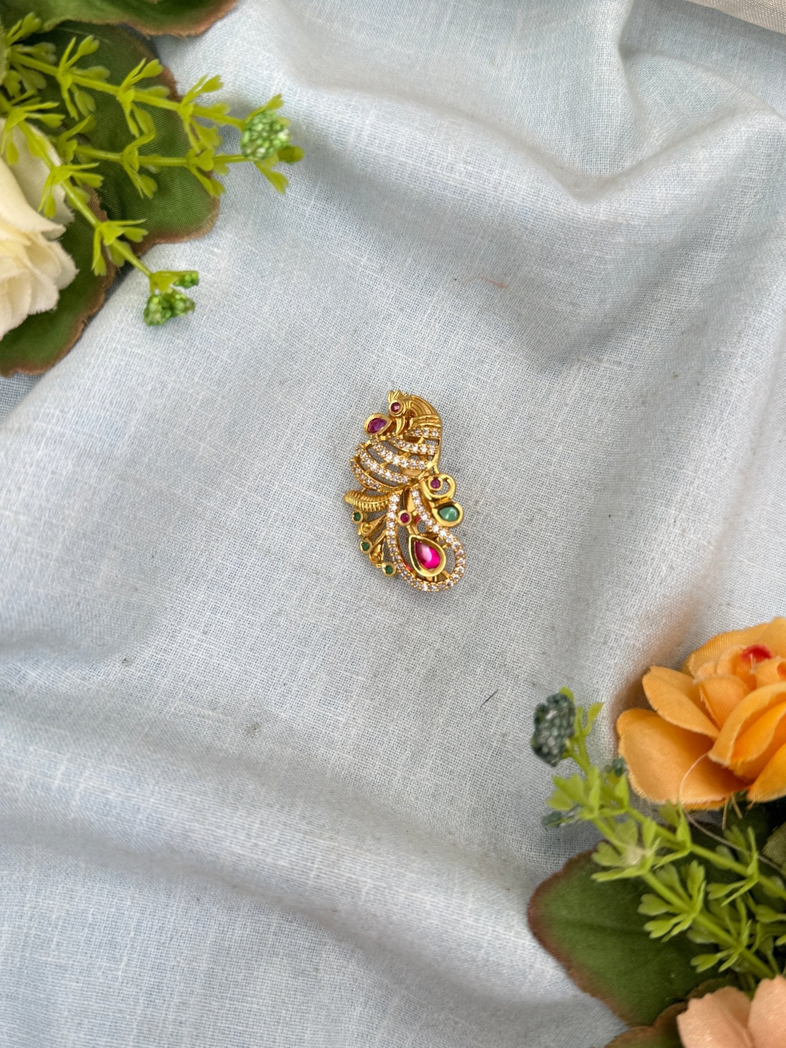 Royal Antique Stone Saree Pin Broach 2033 - Mahilas