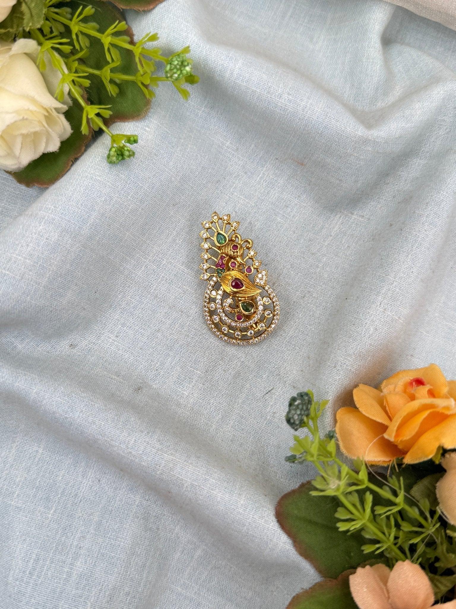 Royal Antique Stone Saree Pin Broach 2035 - Mahilas