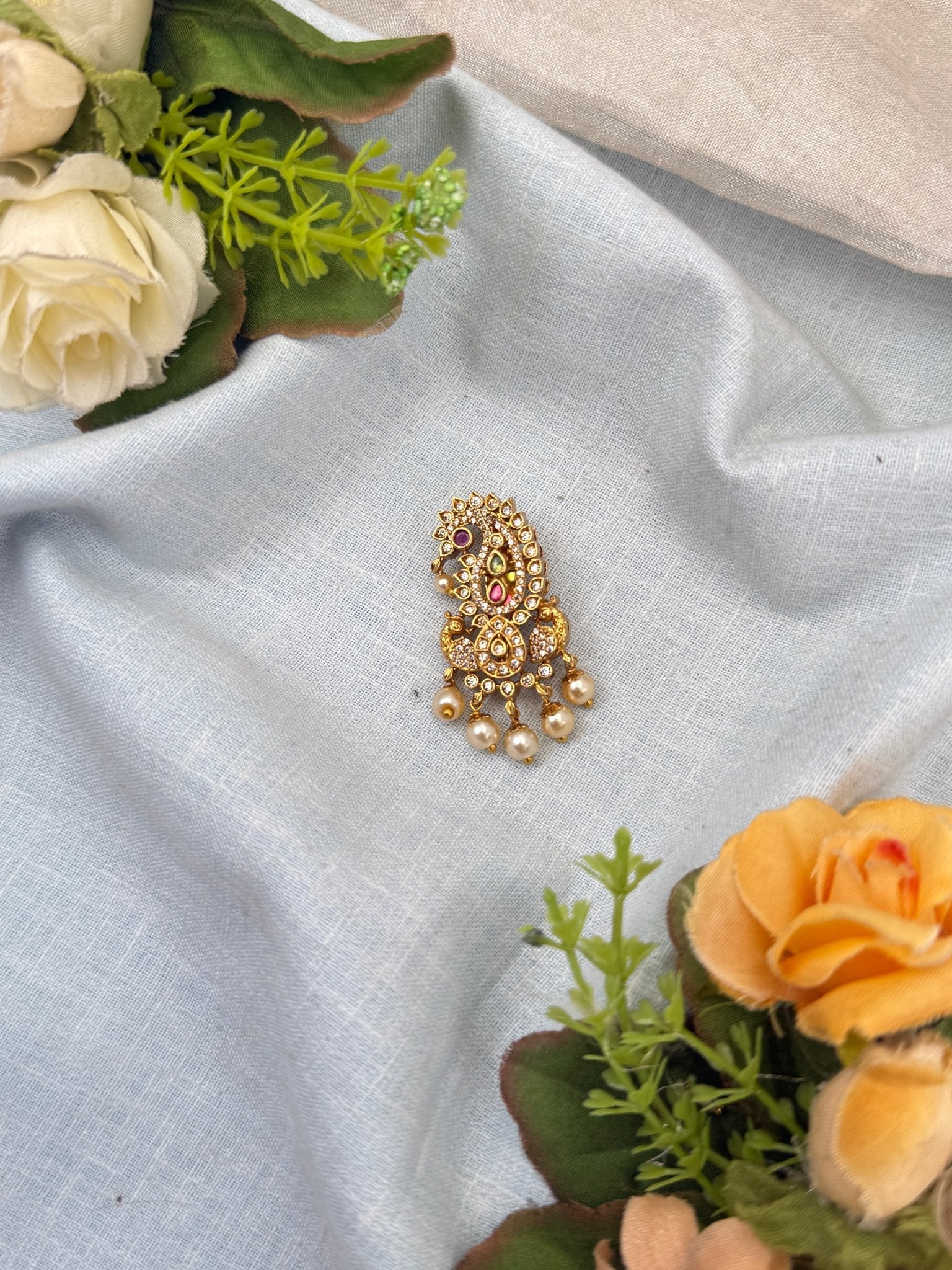 Royal Antique Stone Saree Pin Broach 2051 - Mahilas