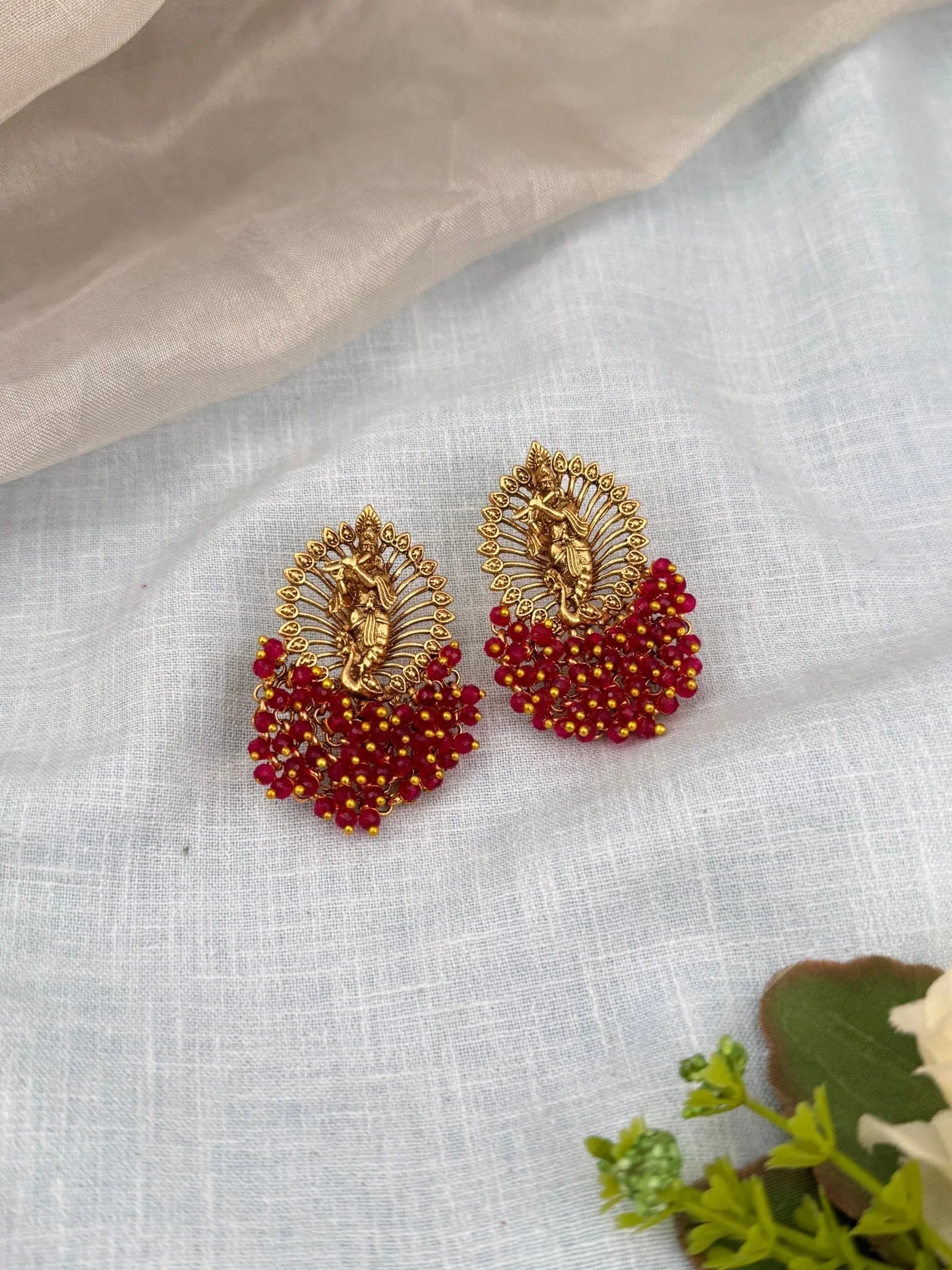 Royal Antique Stud Dangler Earrings 0457 - Mahilas