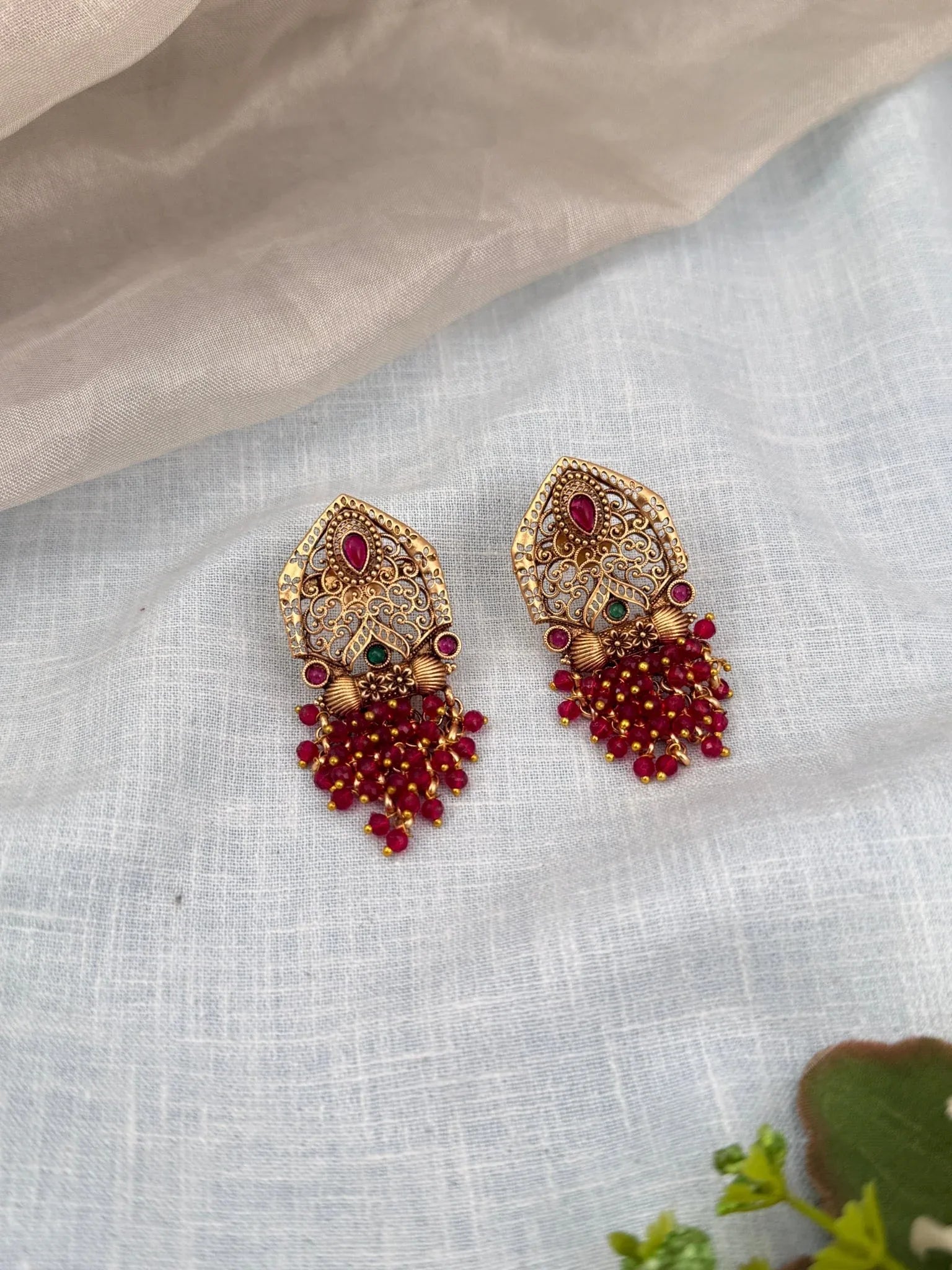 Royal Antique Stud Dangler Earrings 0459 - Mahilas
