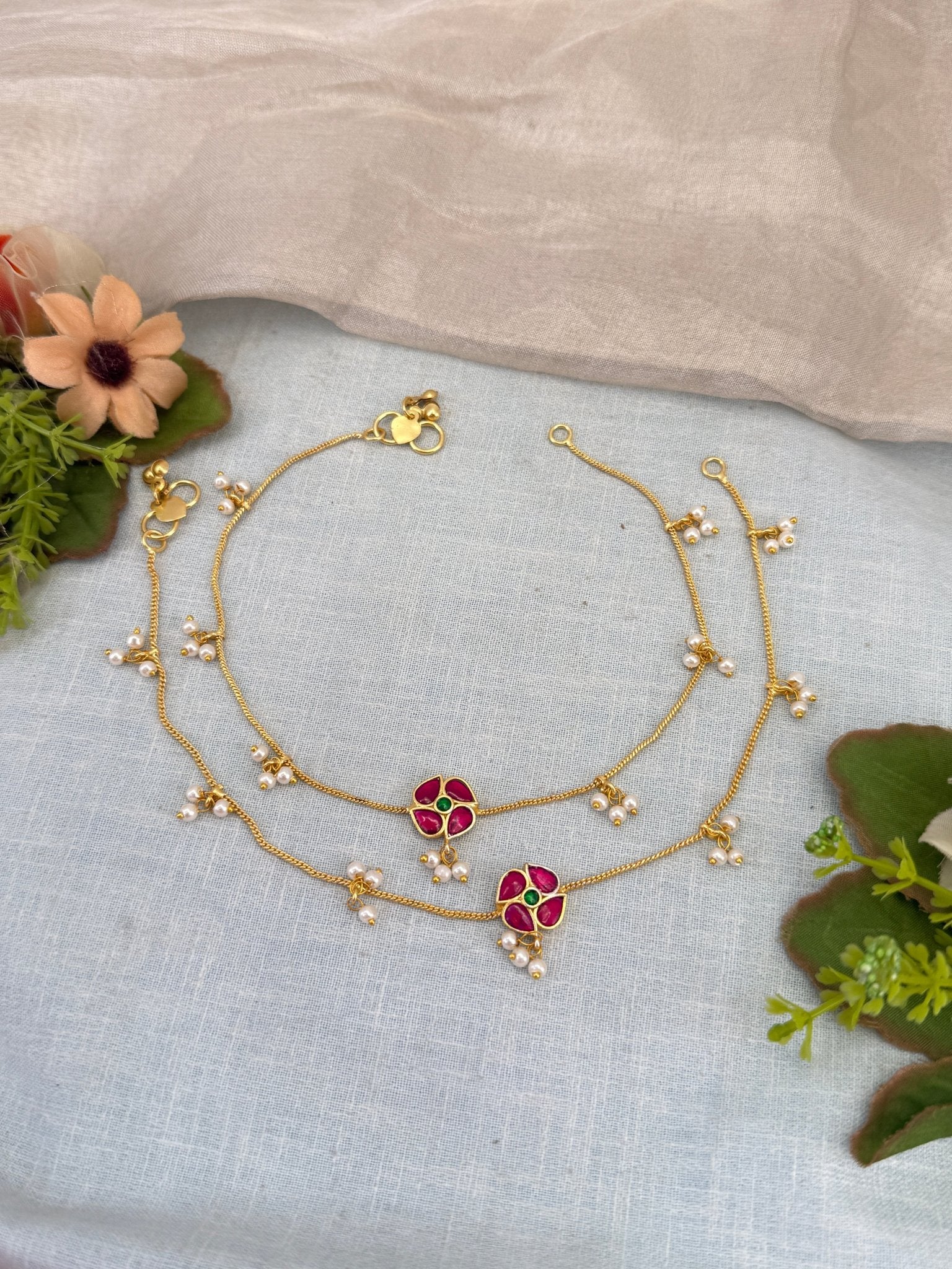 Royal Jadau kundan Anklet Payal 0331 - Mahilas