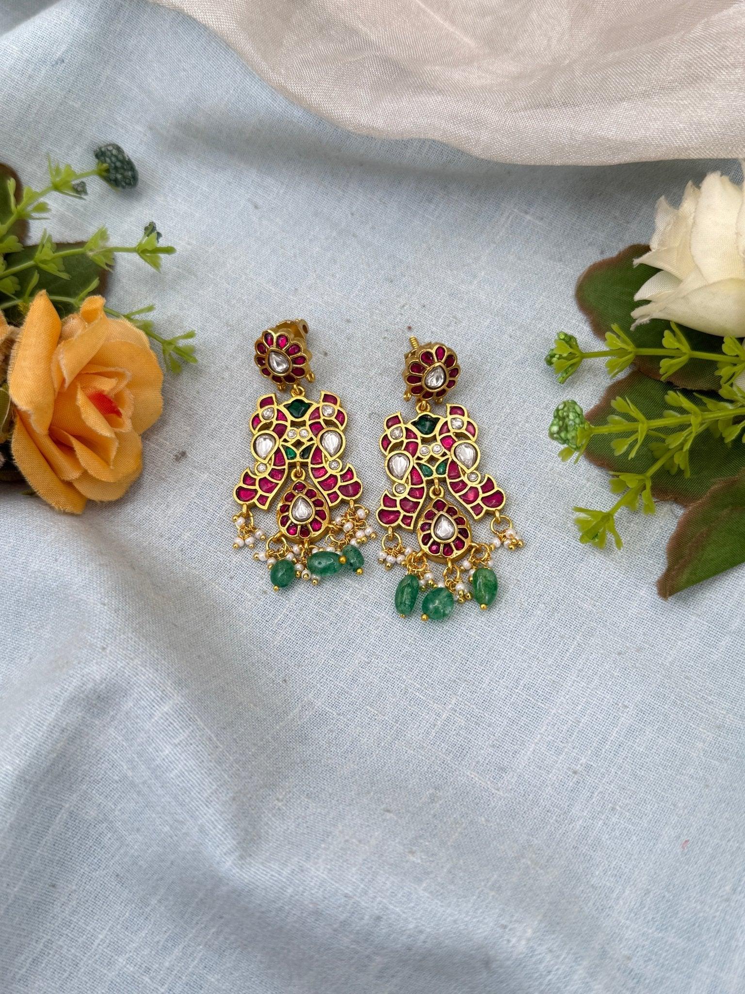 Royal Jadau Kundan Chandbali Earrings 0558 - Mahilas