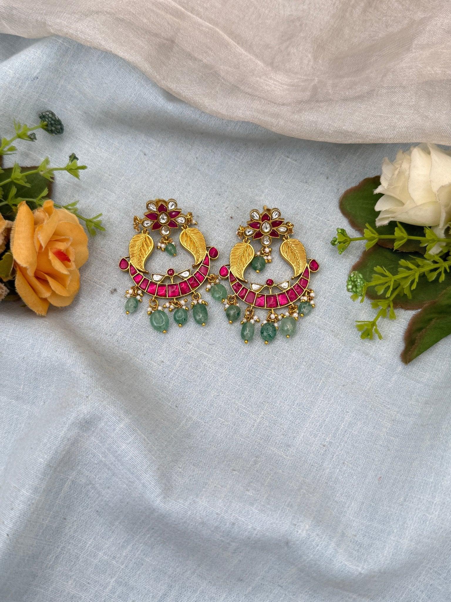 Royal Jadau Kundan Chandbali Earrings 0559 - Mahilas