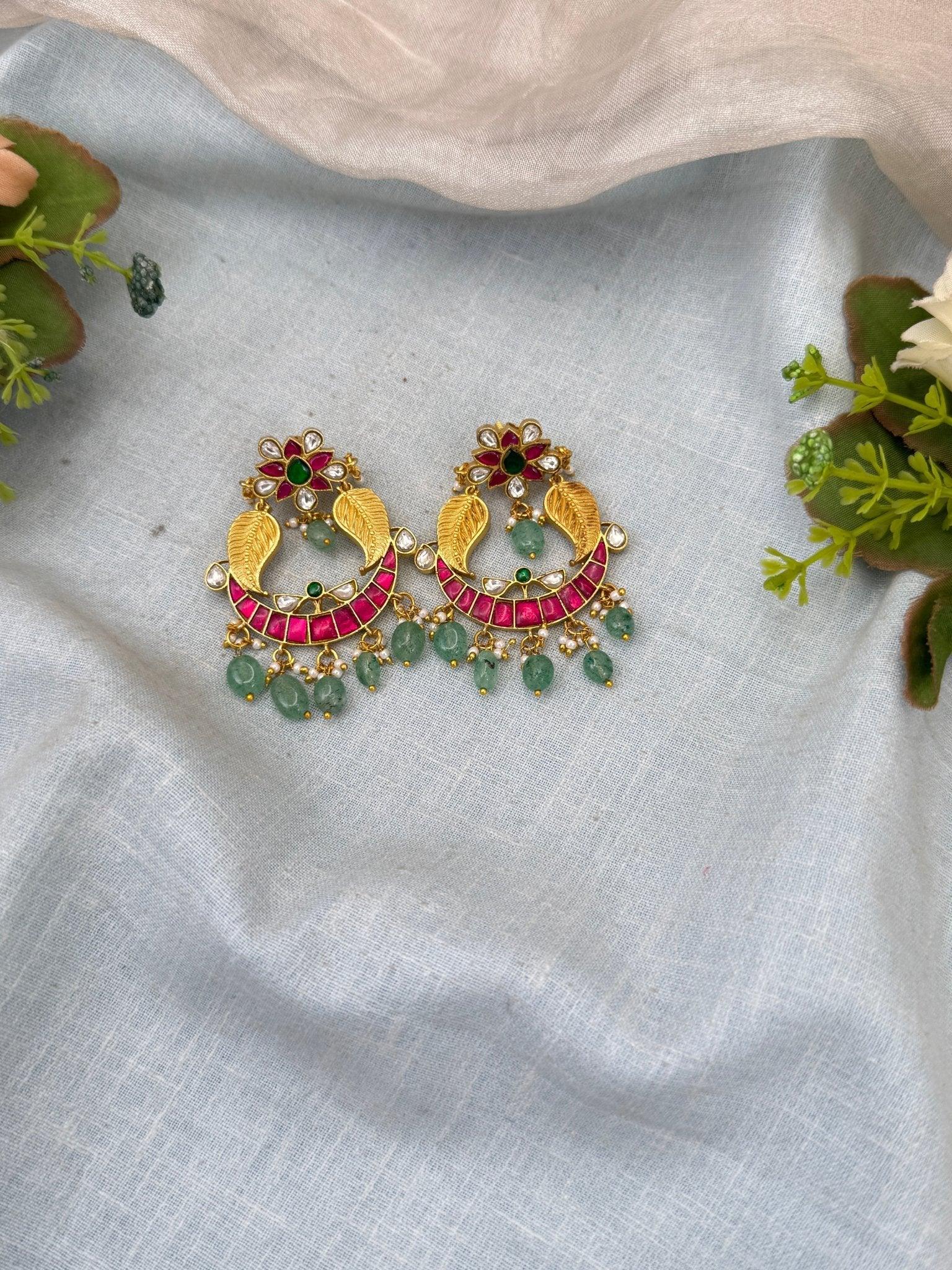 Royal Jadau Kundan Chandbali Earrings 0560 - Mahilas
