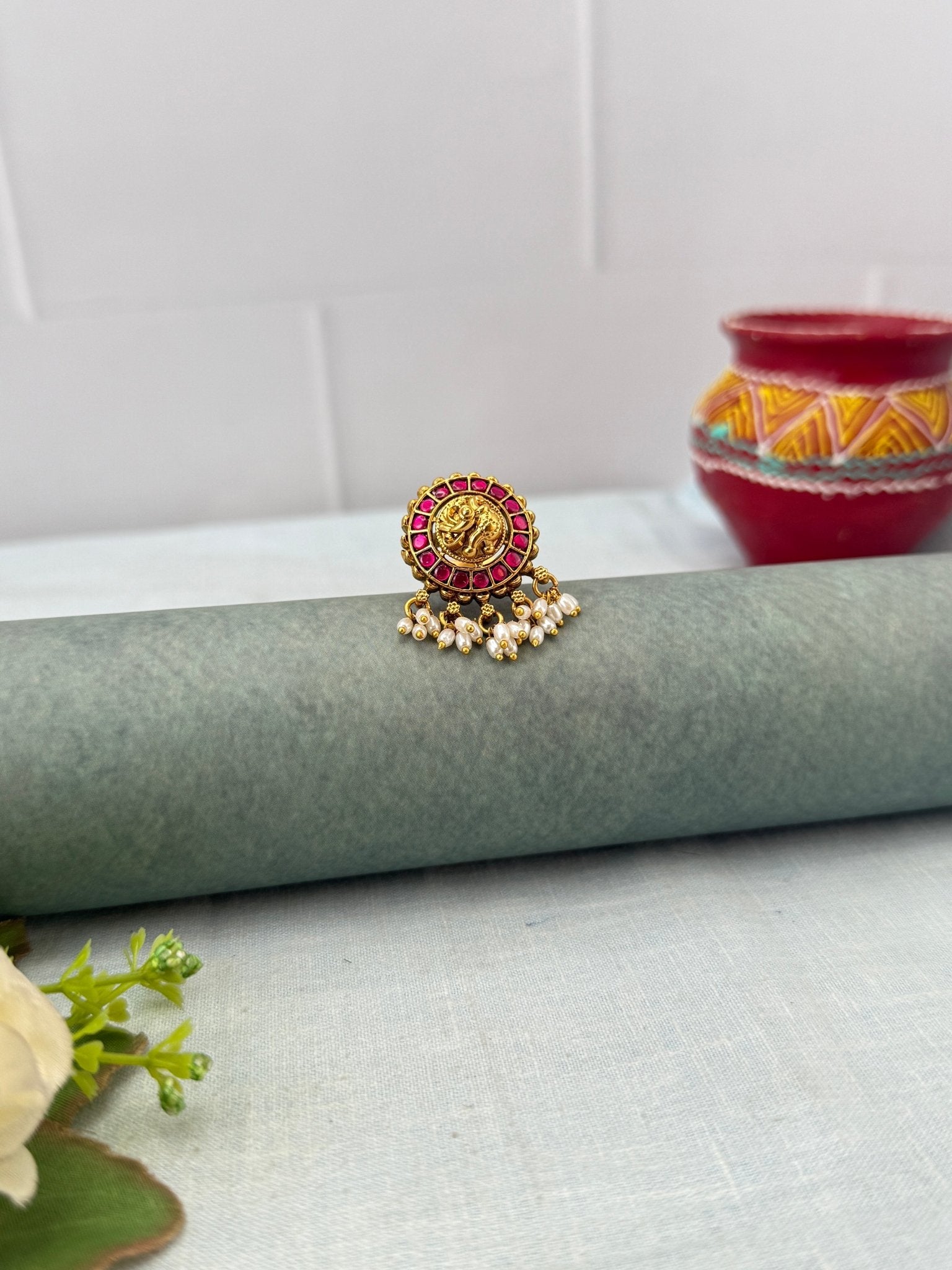 Royal Jadau Kundan Finger Ring 459 - Mahilas