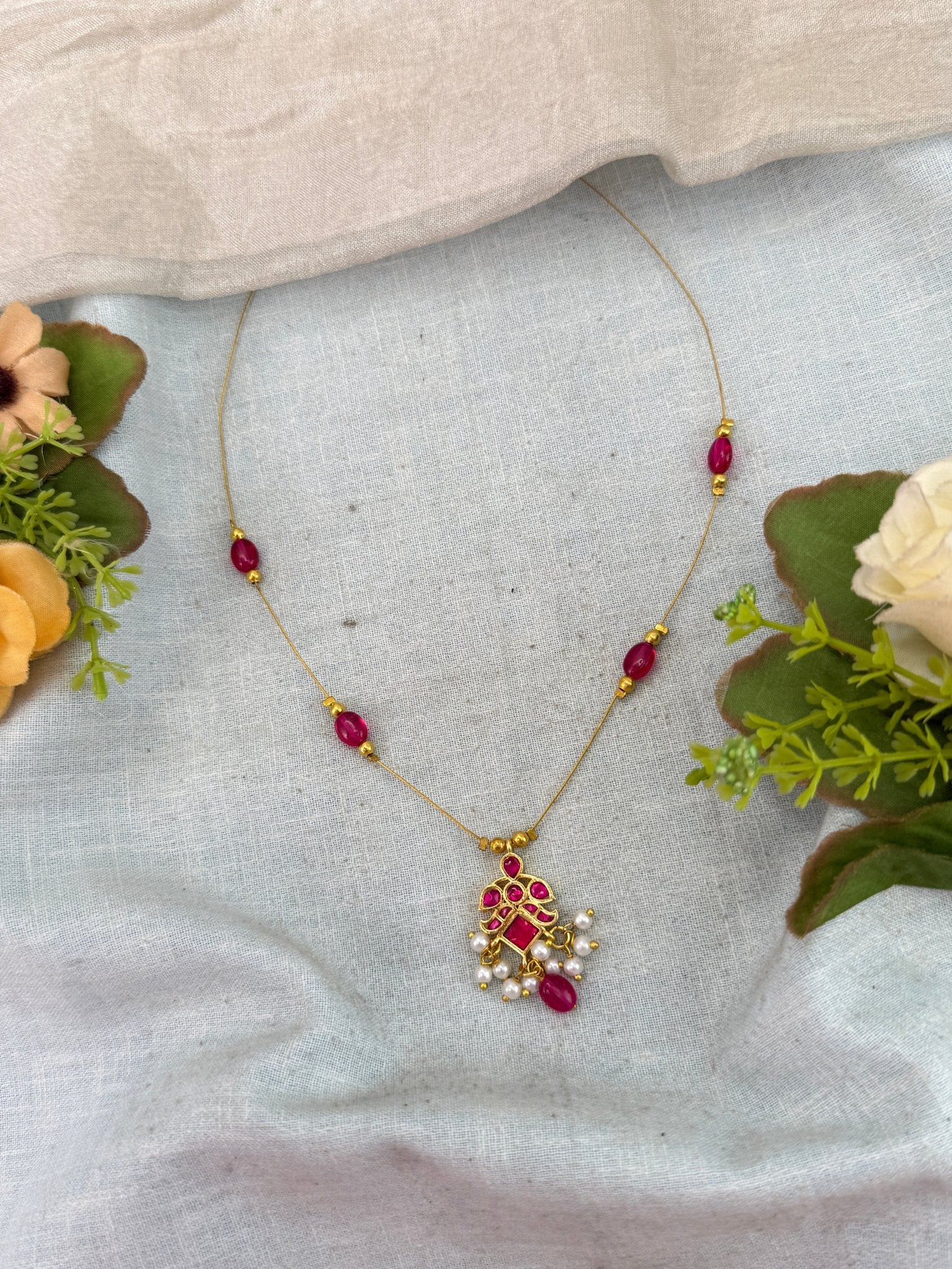 Royal Jadau Kundan Invisible Chain Necklace 1020 - Mahilas