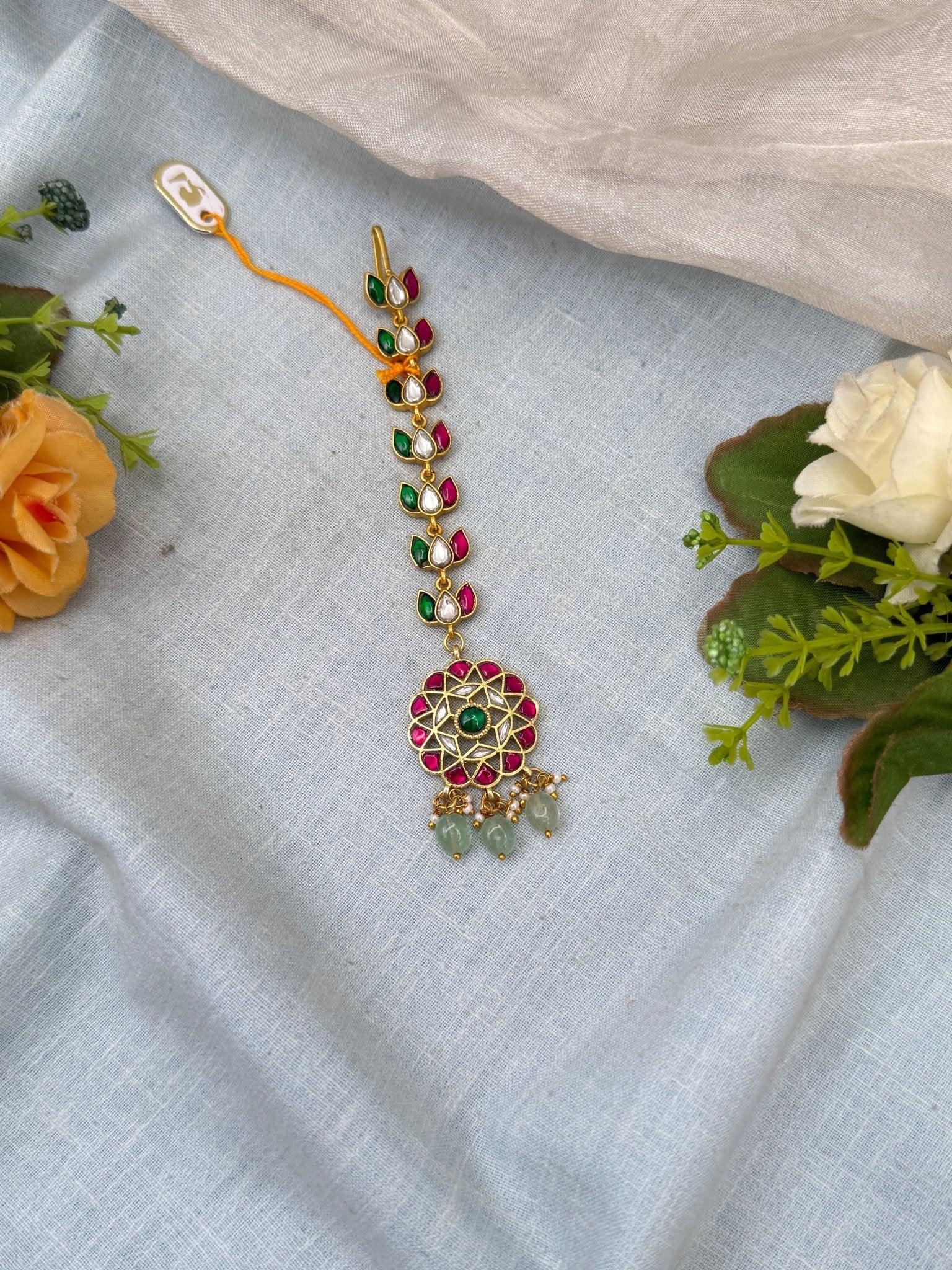 Royal Jadau kundan Maang Tikka 327 - Mahilas
