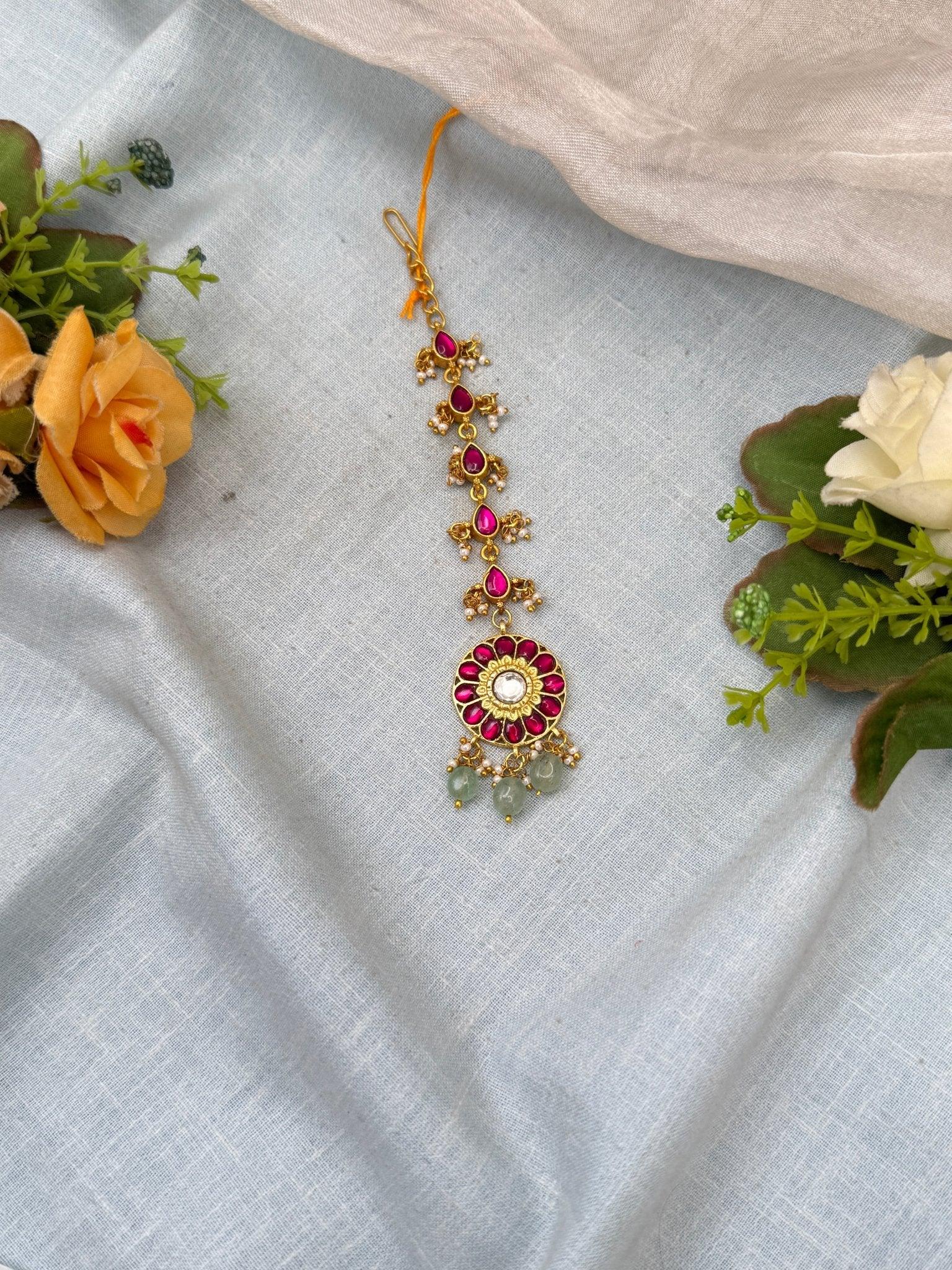 Royal Jadau kundan Maang Tikka 329 - Mahilas
