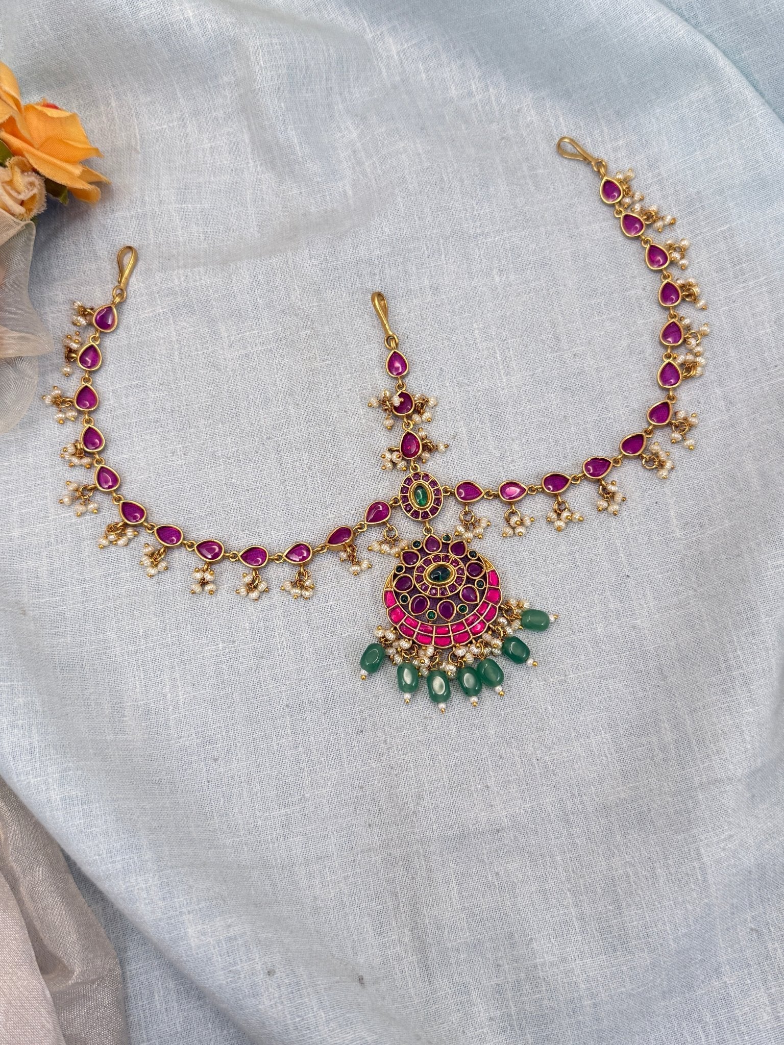 Royal Jadau Kundan Maang Tikka Mathapatti 366 - Mahilas