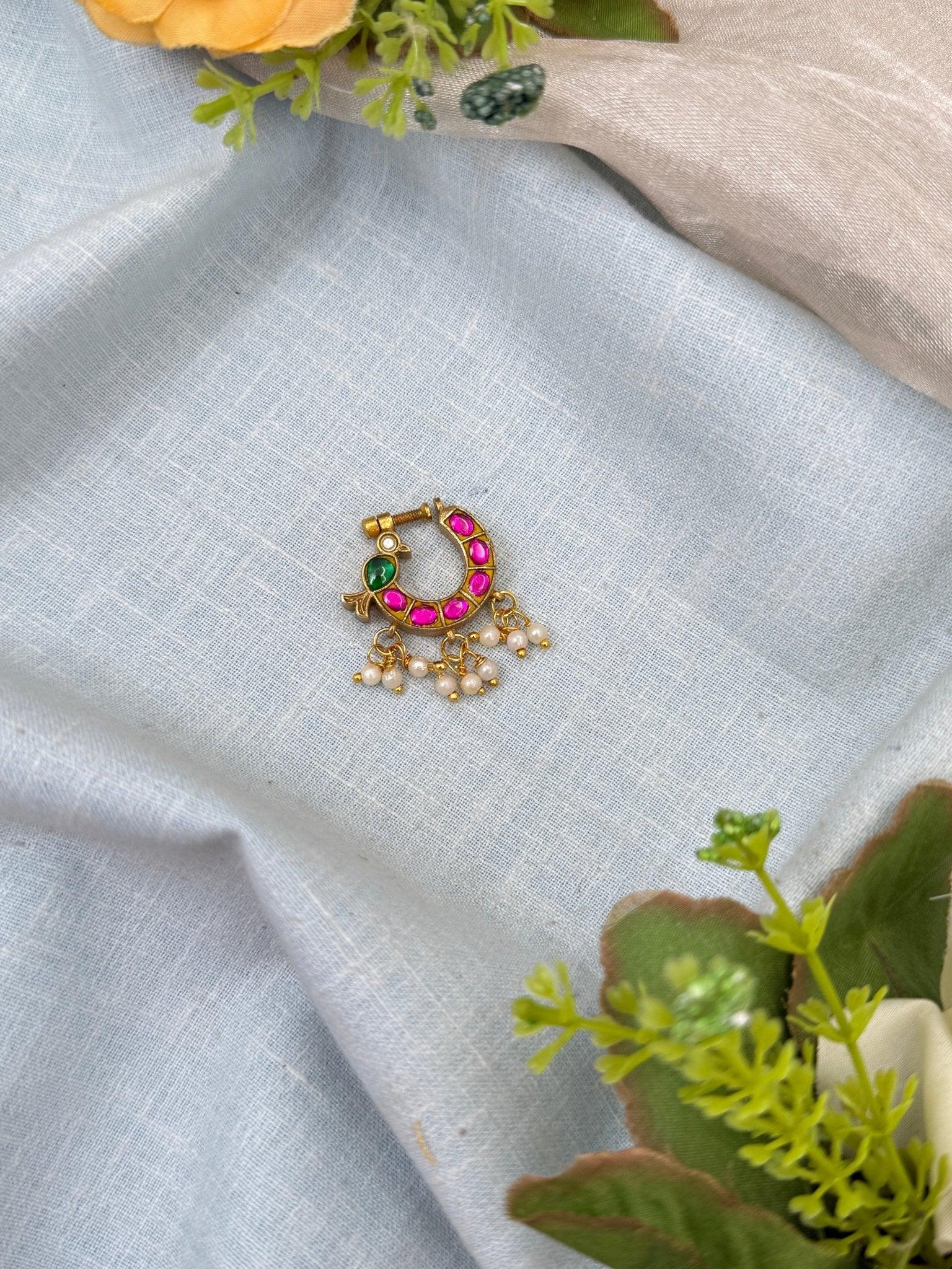 Royal Jadau Kundan Nathu Nose Pin 134 - Mahilas