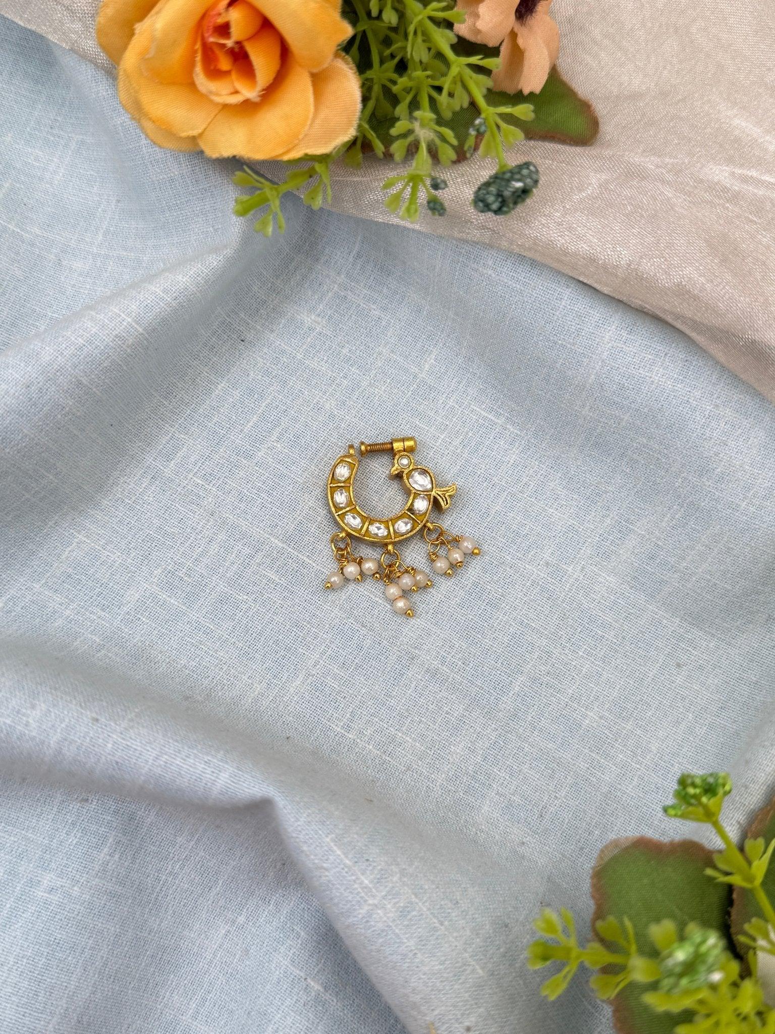 Royal Jadau Kundan Nathu Nose Pin 137 - Mahilas