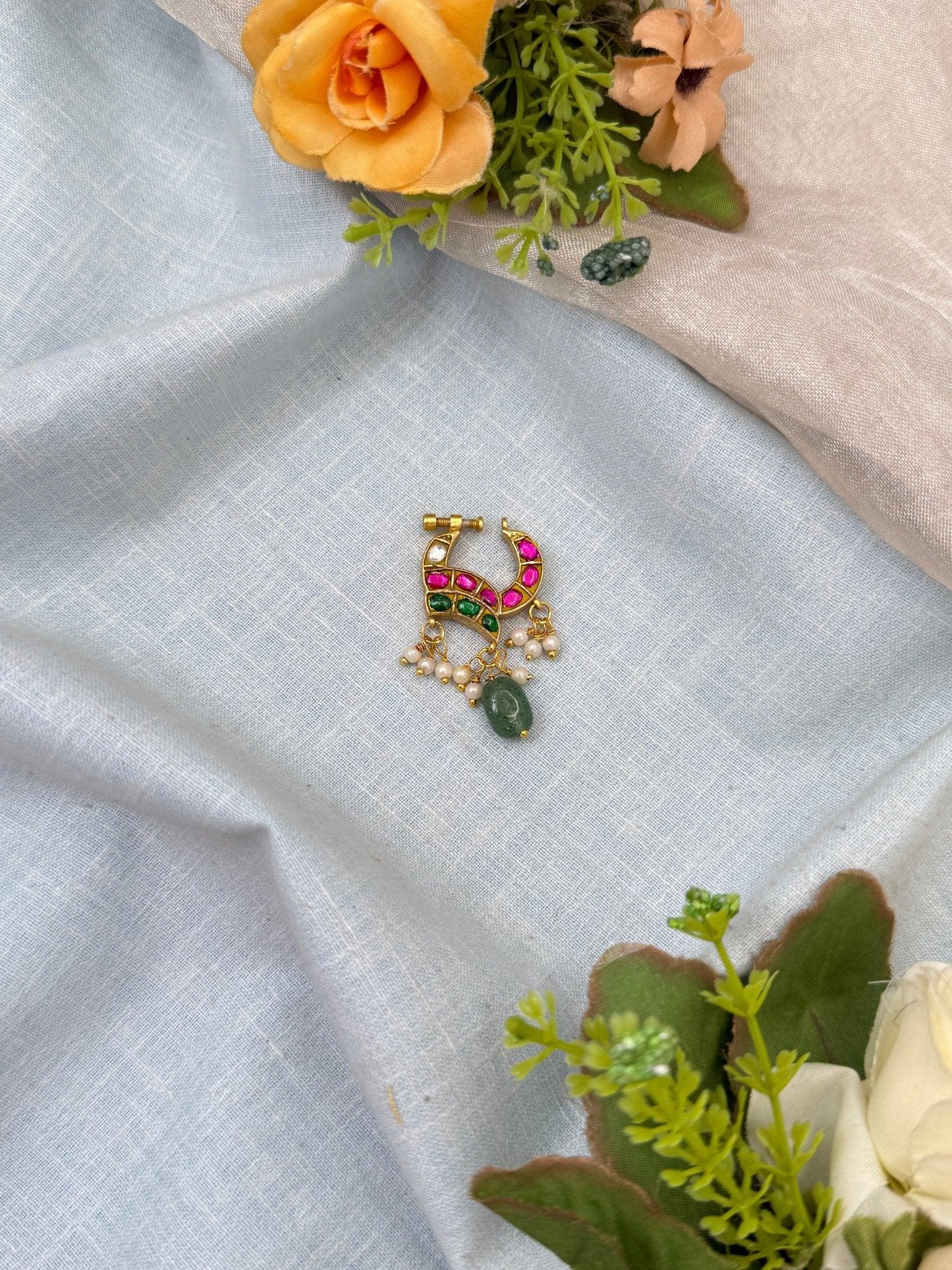 Royal Jadau Kundan Nathu Nose Pin 141 - Mahilas