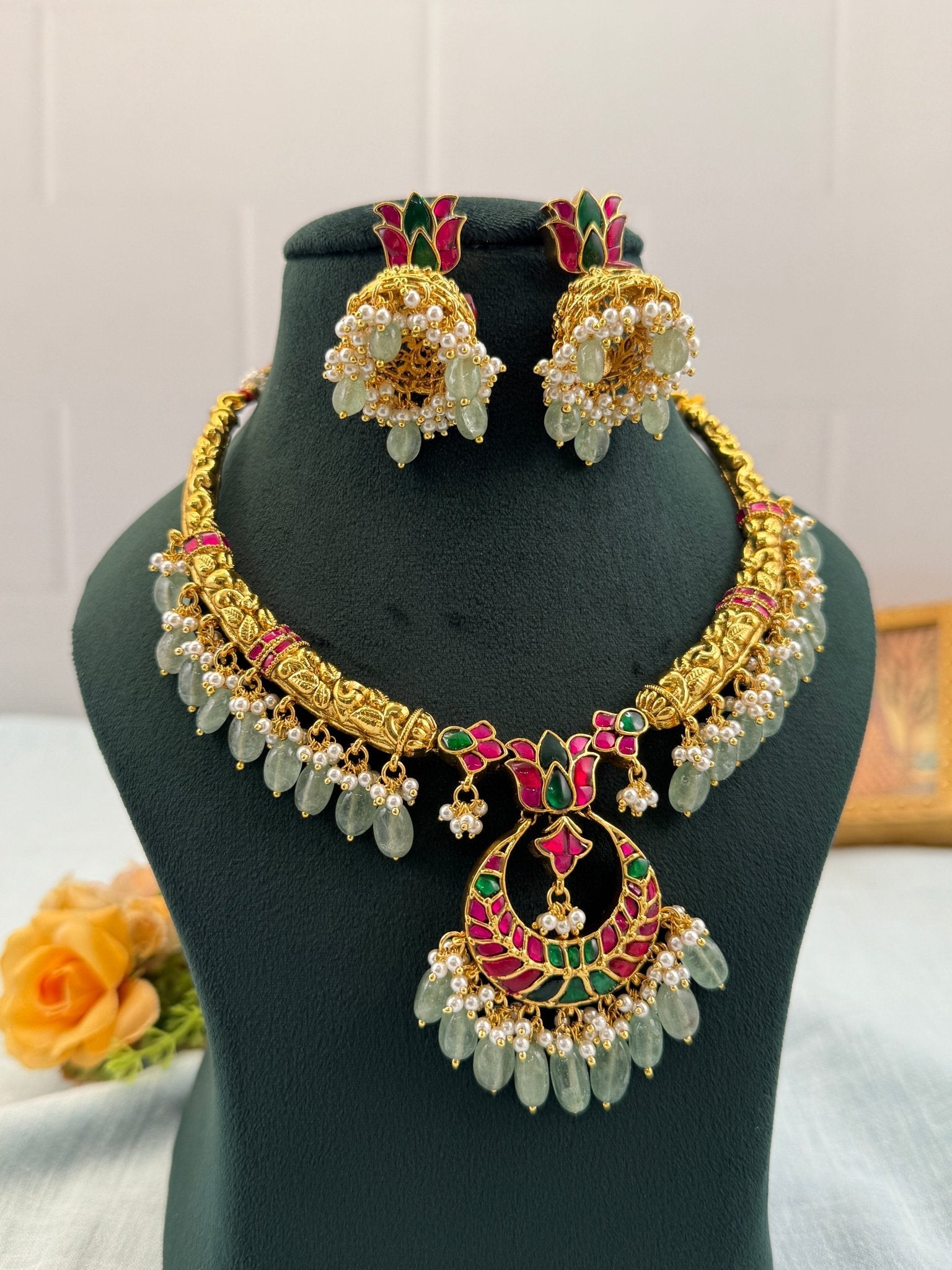 Royal Jadau Kundan Necklace Set 503 - Mahilas