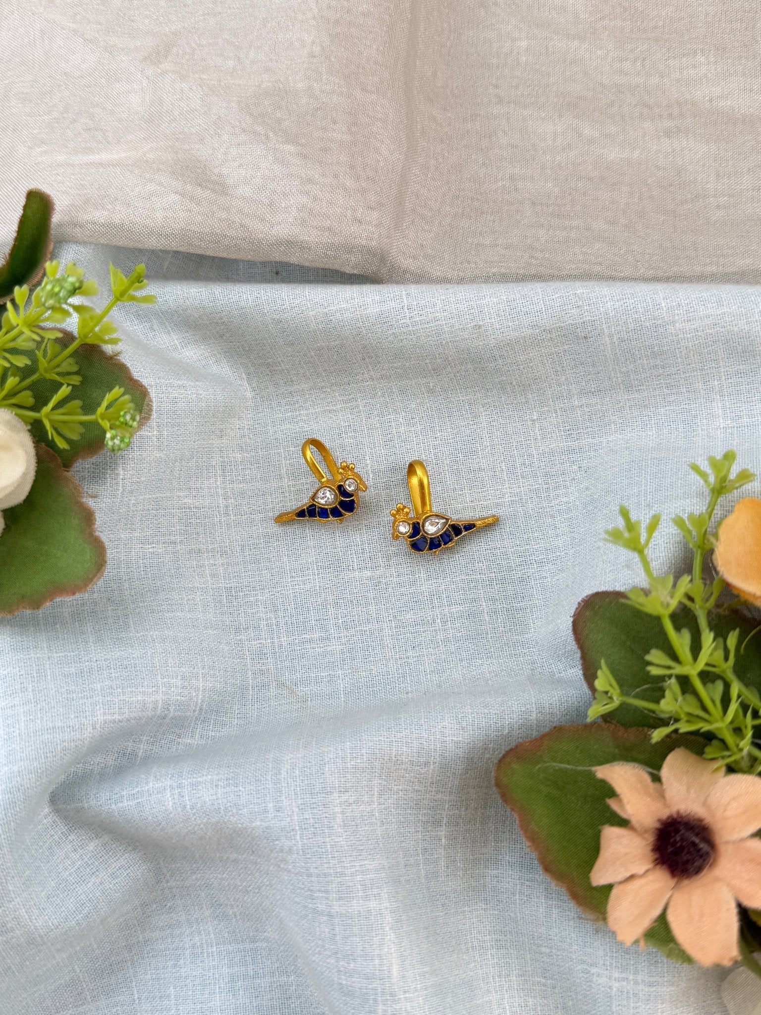 Royal Jadau Kundan Peacock Bugadi Earrings 0617 - Mahilas
