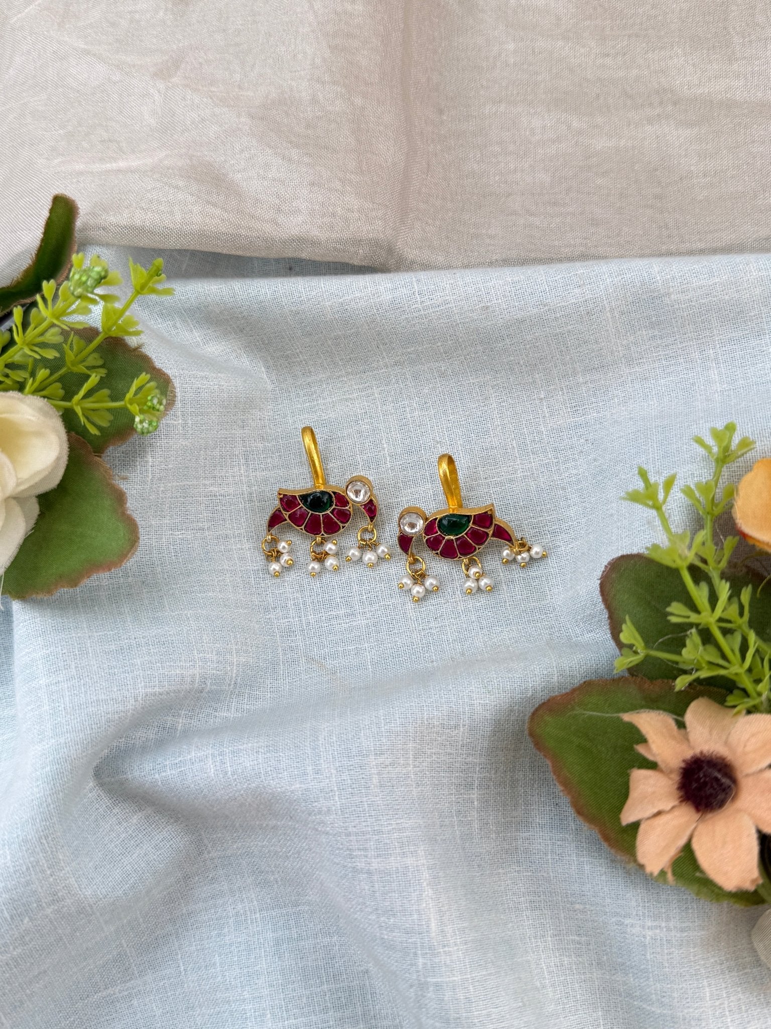 Royal Jadau Kundan Pearl Bugadi Earrings 0622 - Mahilas