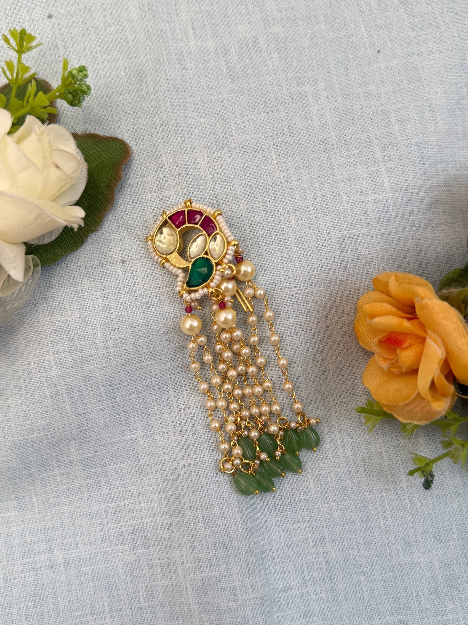 Royal Jadau Kundan Pearl Layer Small Jadebille 350 - Mahilas