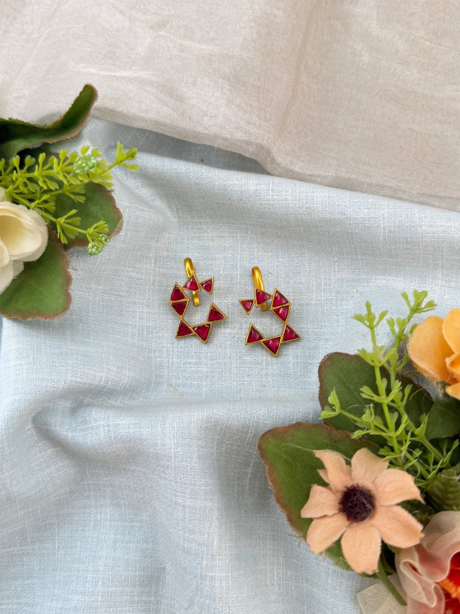 Royal Jadau Kundan Star Bugadi Earrings 0609 - Mahilas
