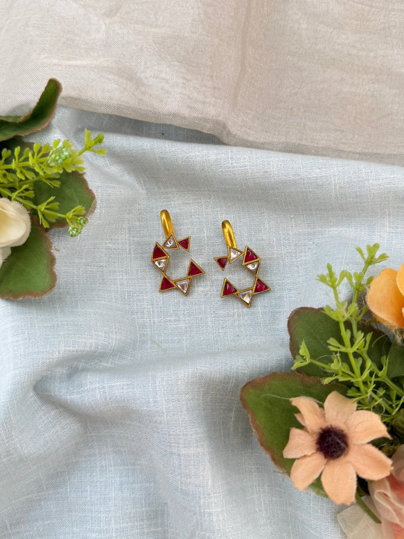 Royal Jadau Kundan Star Bugadi Earrings 0610 - Mahilas