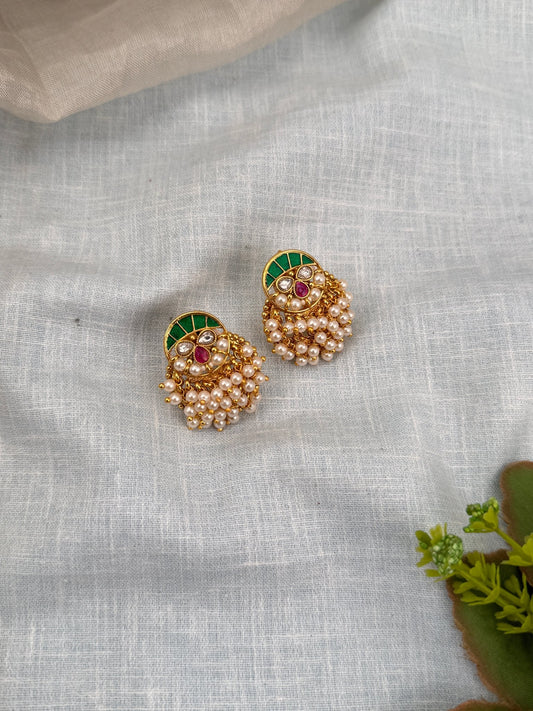 Royal Jadau Kundan Stud Earrings 0442 - Mahilas