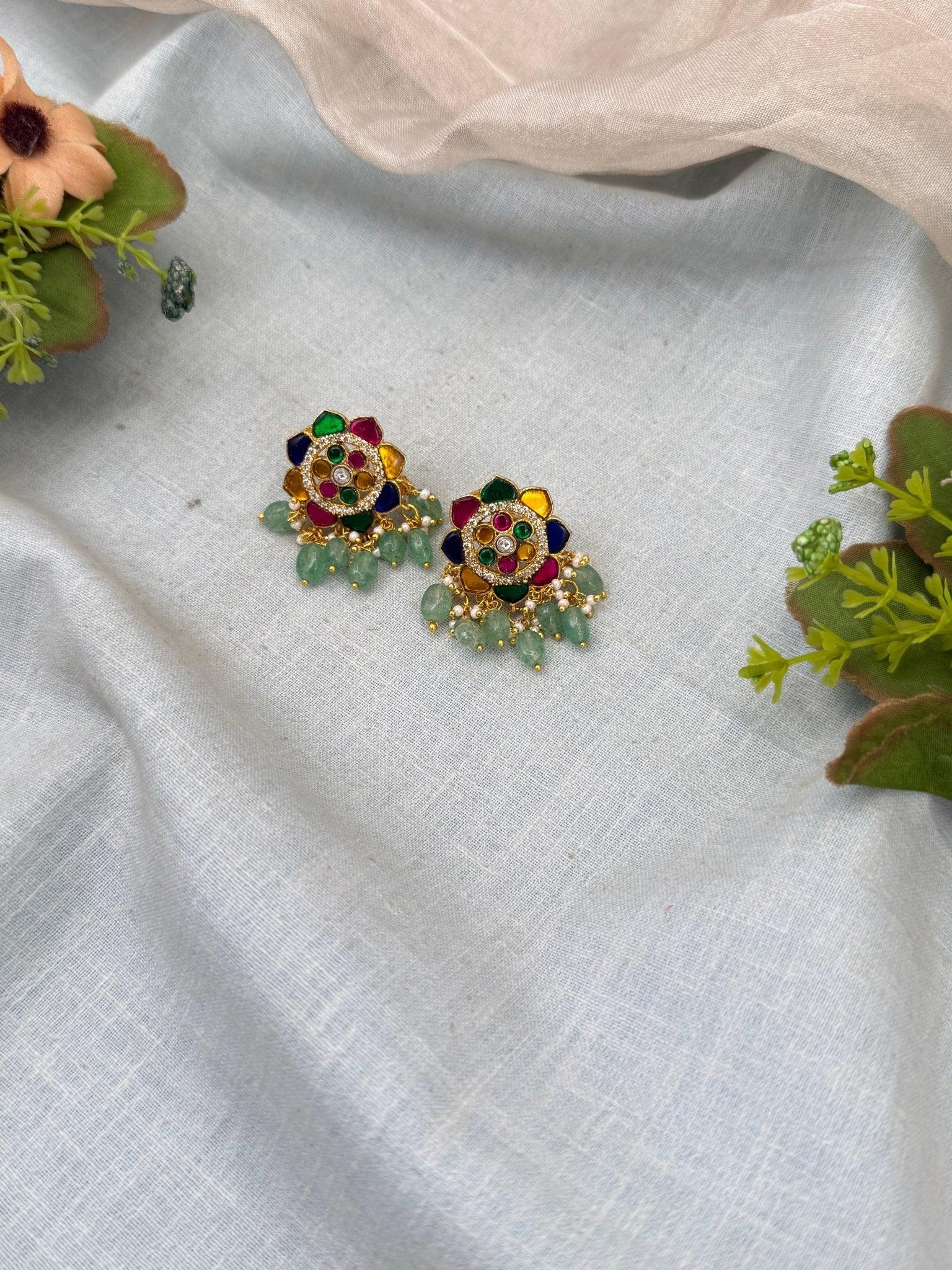 Royal Jadau Kundan Stud Earrings 0571 - Mahilas