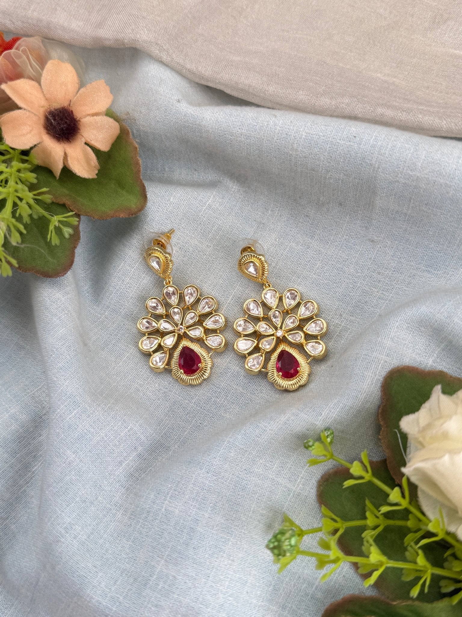 Royal Kundan Earrings 0282 - Mahilas