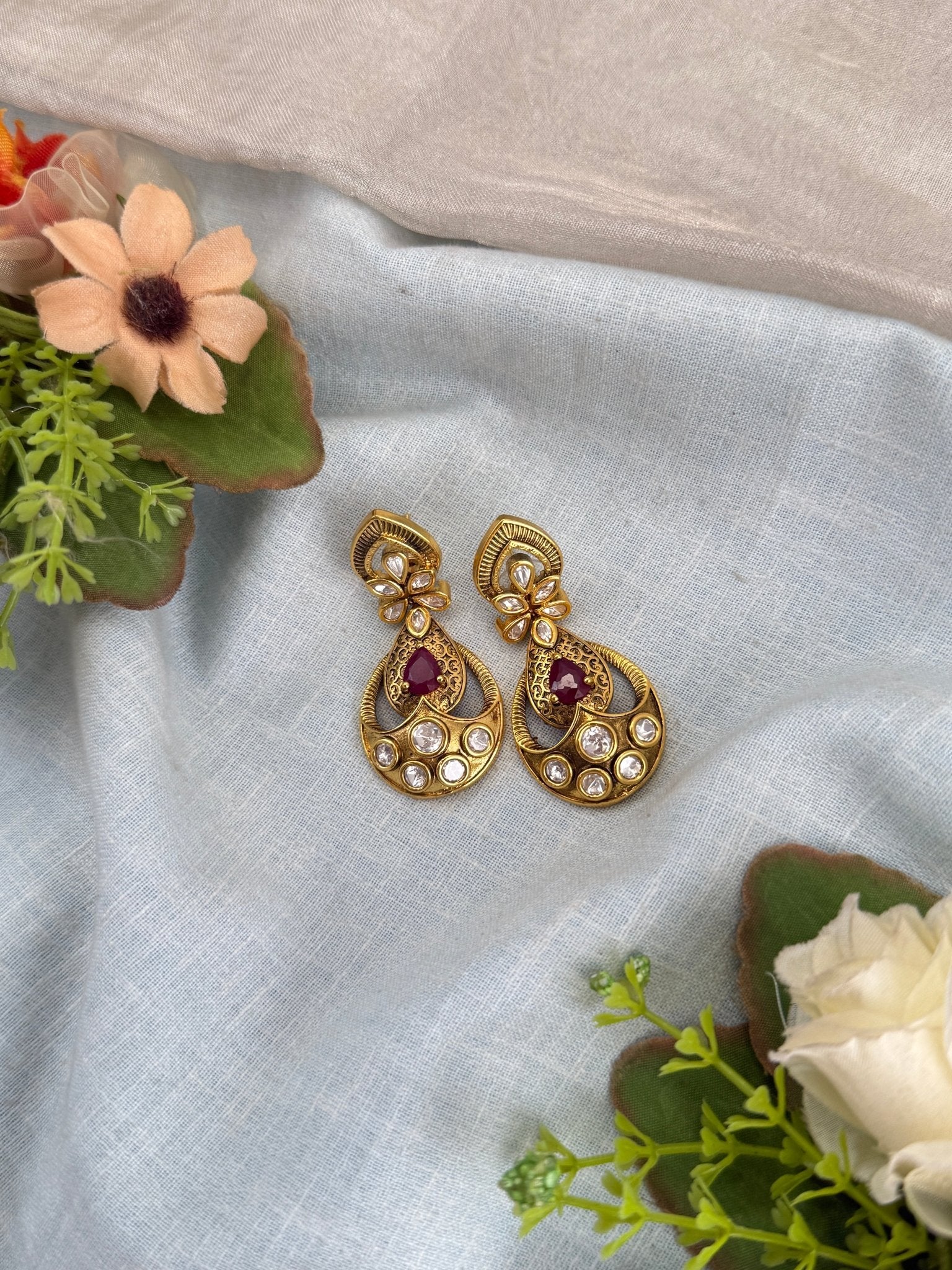 Royal Kundan Earrings 0285 - Mahilas