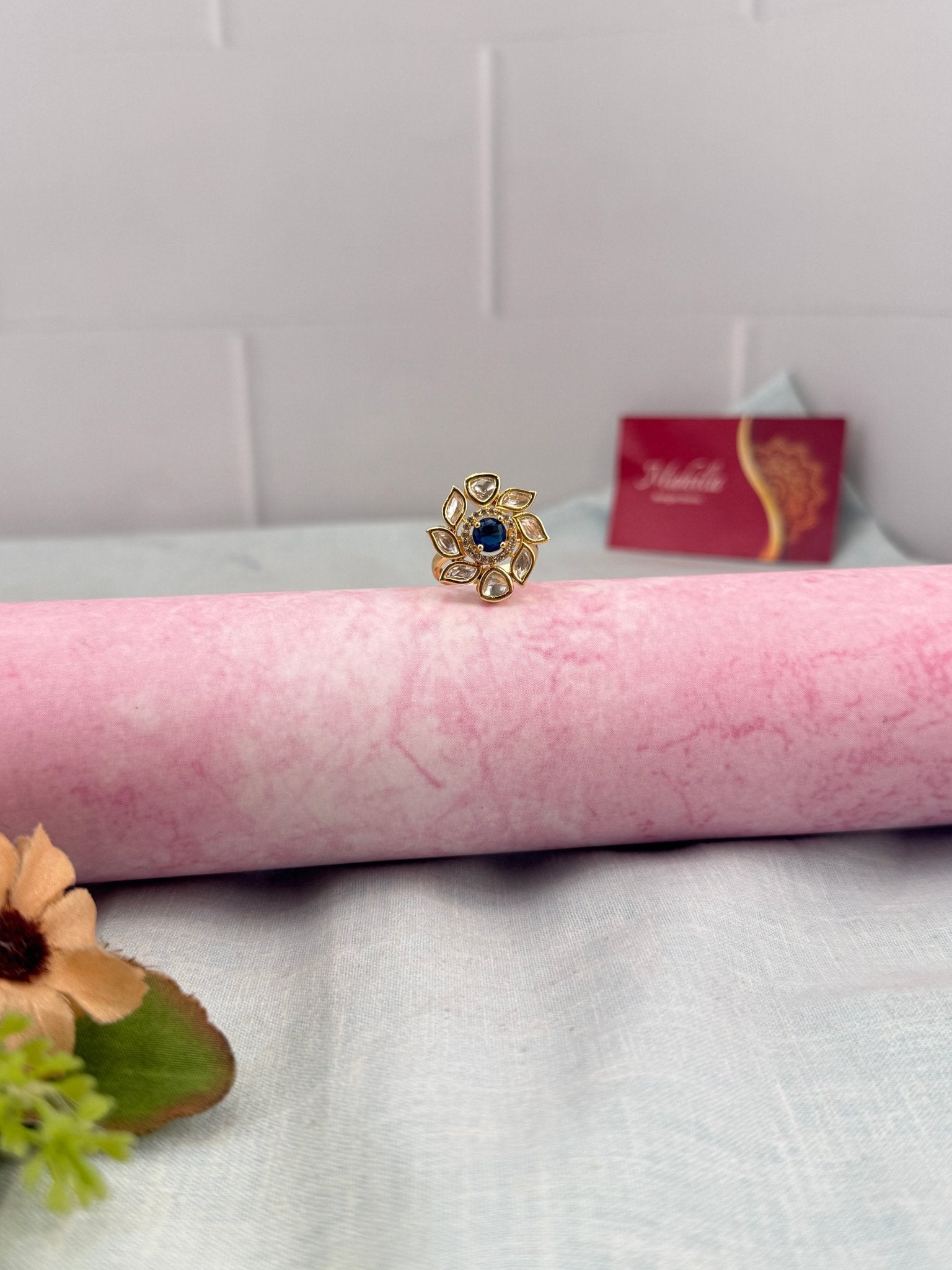 Royal Kundan Finger Ring 471 - Mahilas