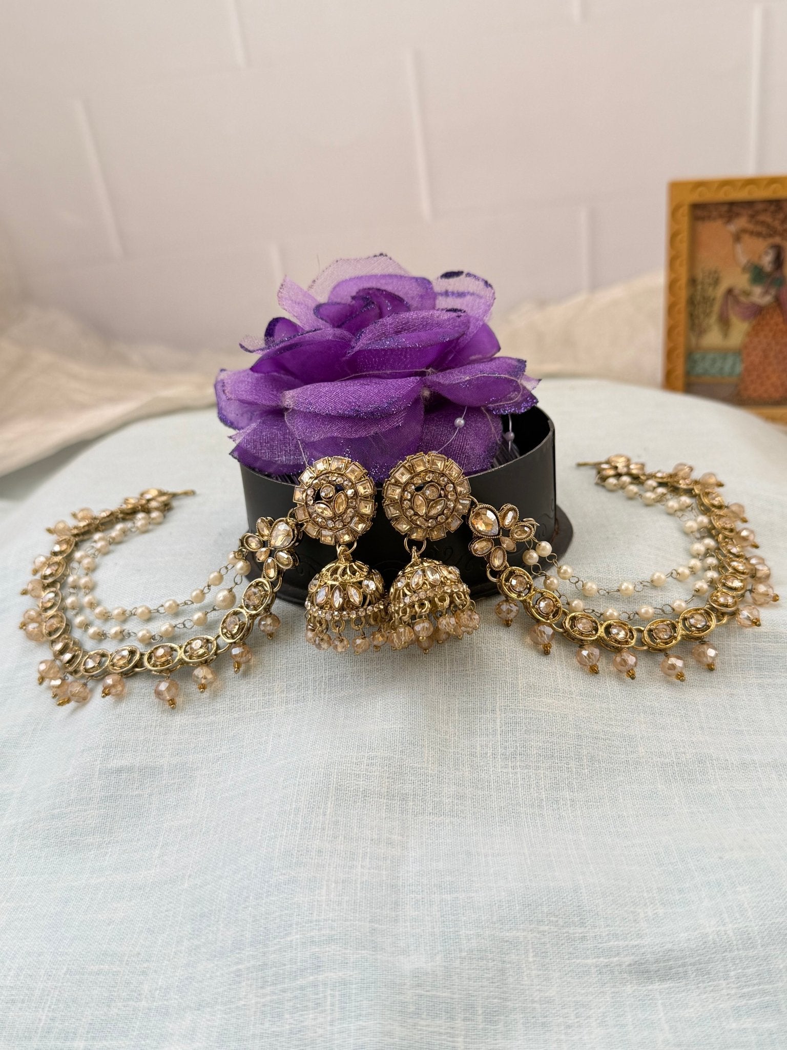 Royal Polki Style Jhumka with Maatal 0257 - Mahilas
