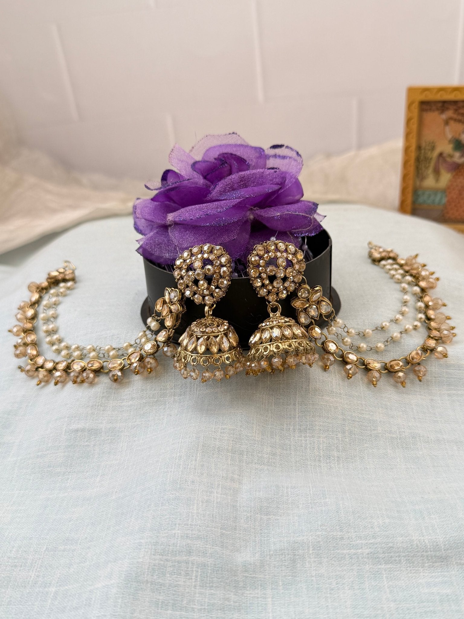 Royal Polki Style Jhumka with Maatal 0258 - Mahilas