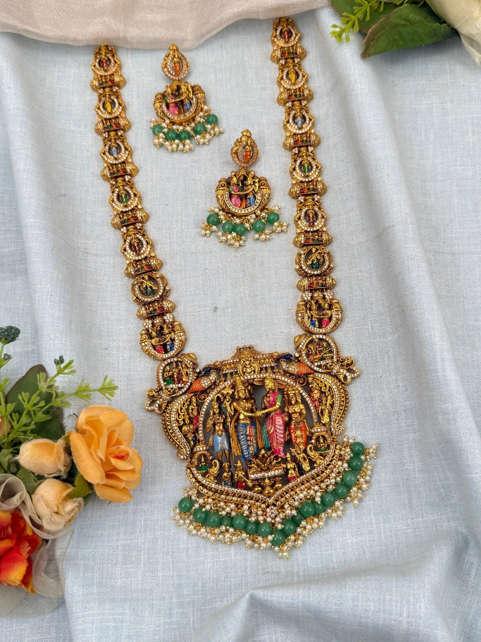 Royal Srinivasa Kalyana Story Antique Necklace Set 994 - Mahilas