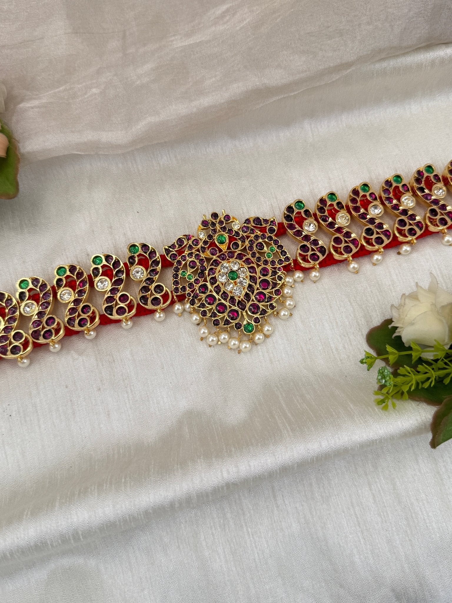 Royal Temple Pure Kemp Brass Bharatanatyam Waist Belt 021 - Mahilas