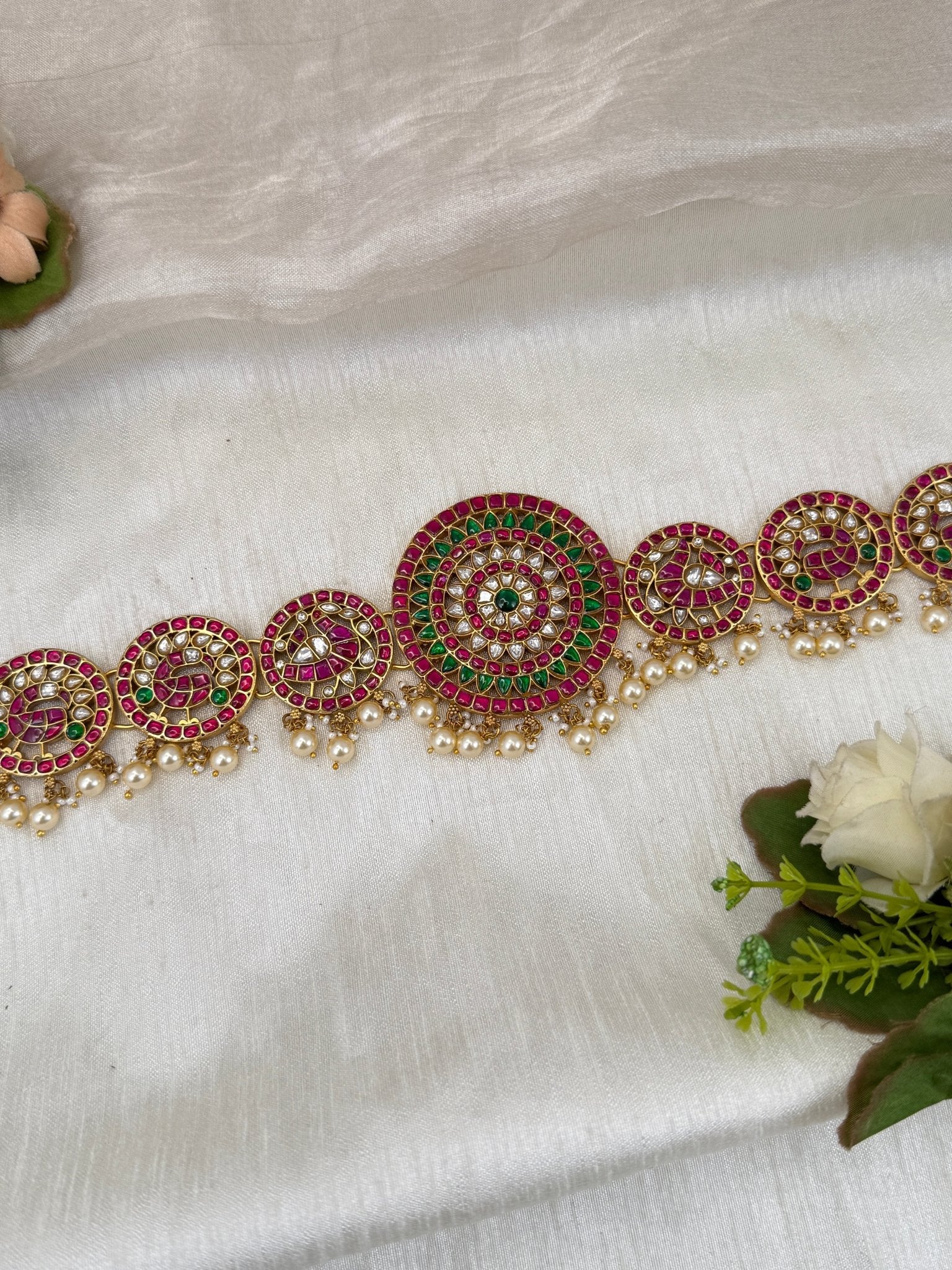 Royal Temple Pure Kemp Brass Bharatanatyam Waist Belt 026 - Mahilas