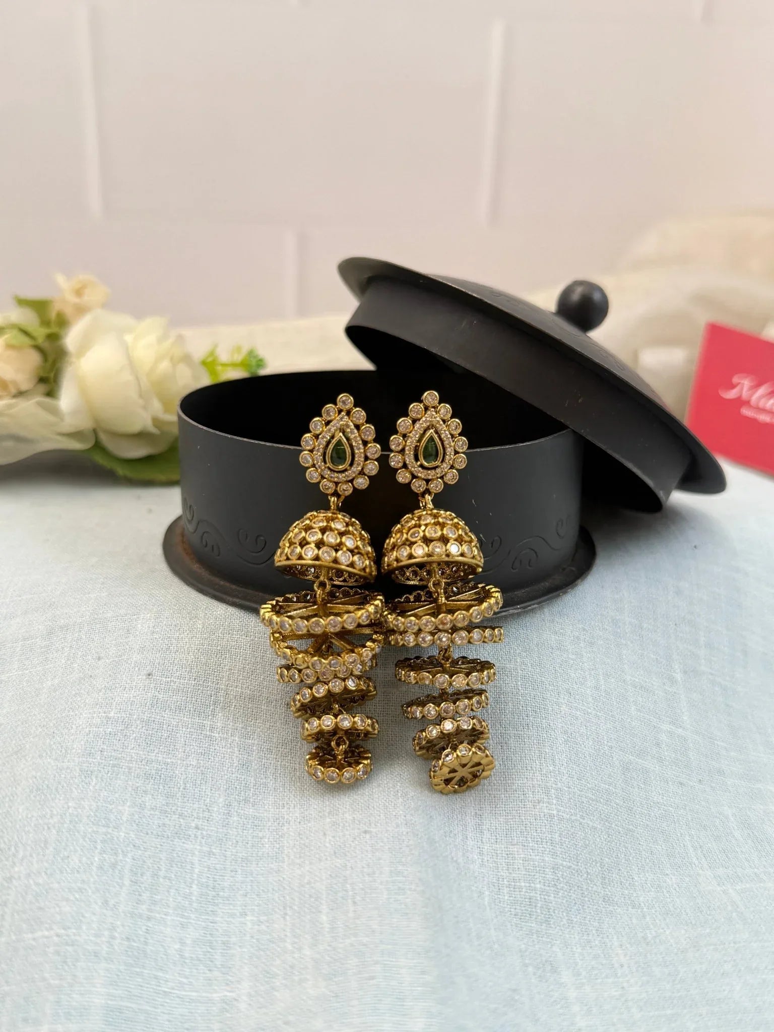Royal Victorian Stone Jhumka Earrings 0229 - Mahilas