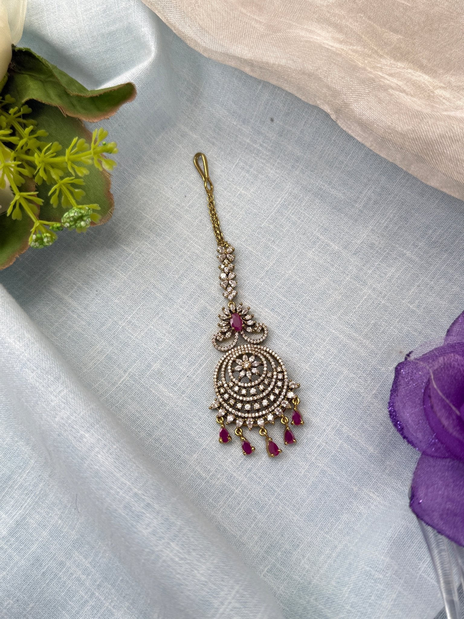 Royal Victorian Stone Maang Tikka 423 - Mahilas