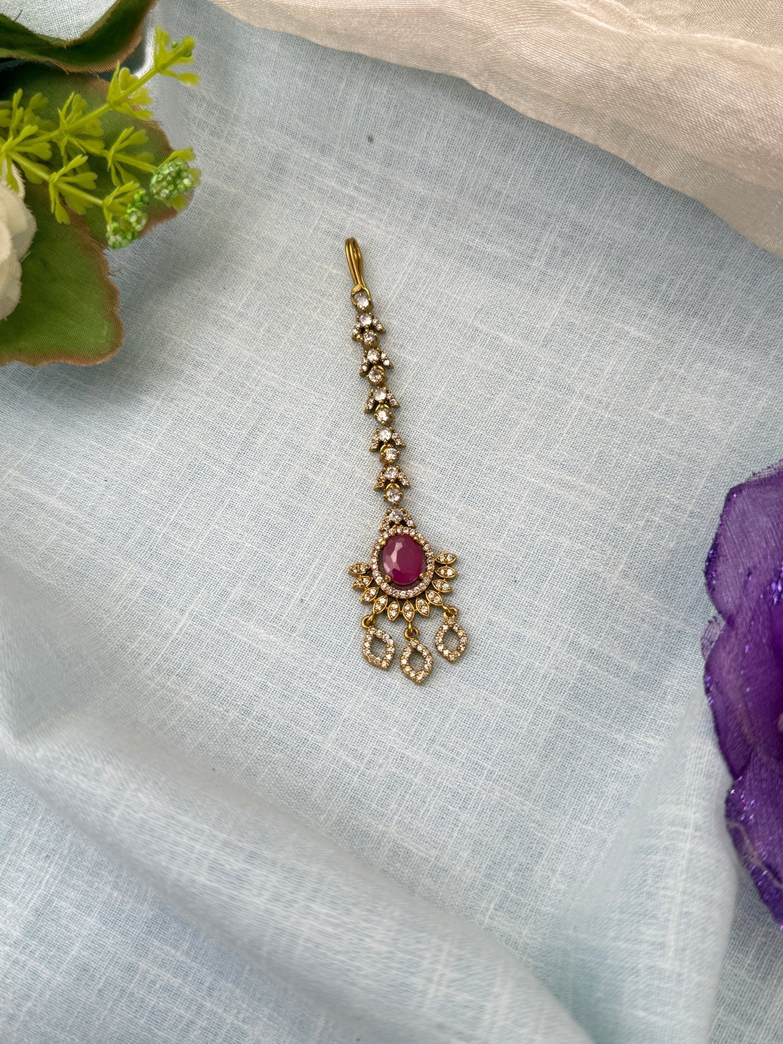 Royal Victorian Stone Maang Tikka 431 - Mahilas