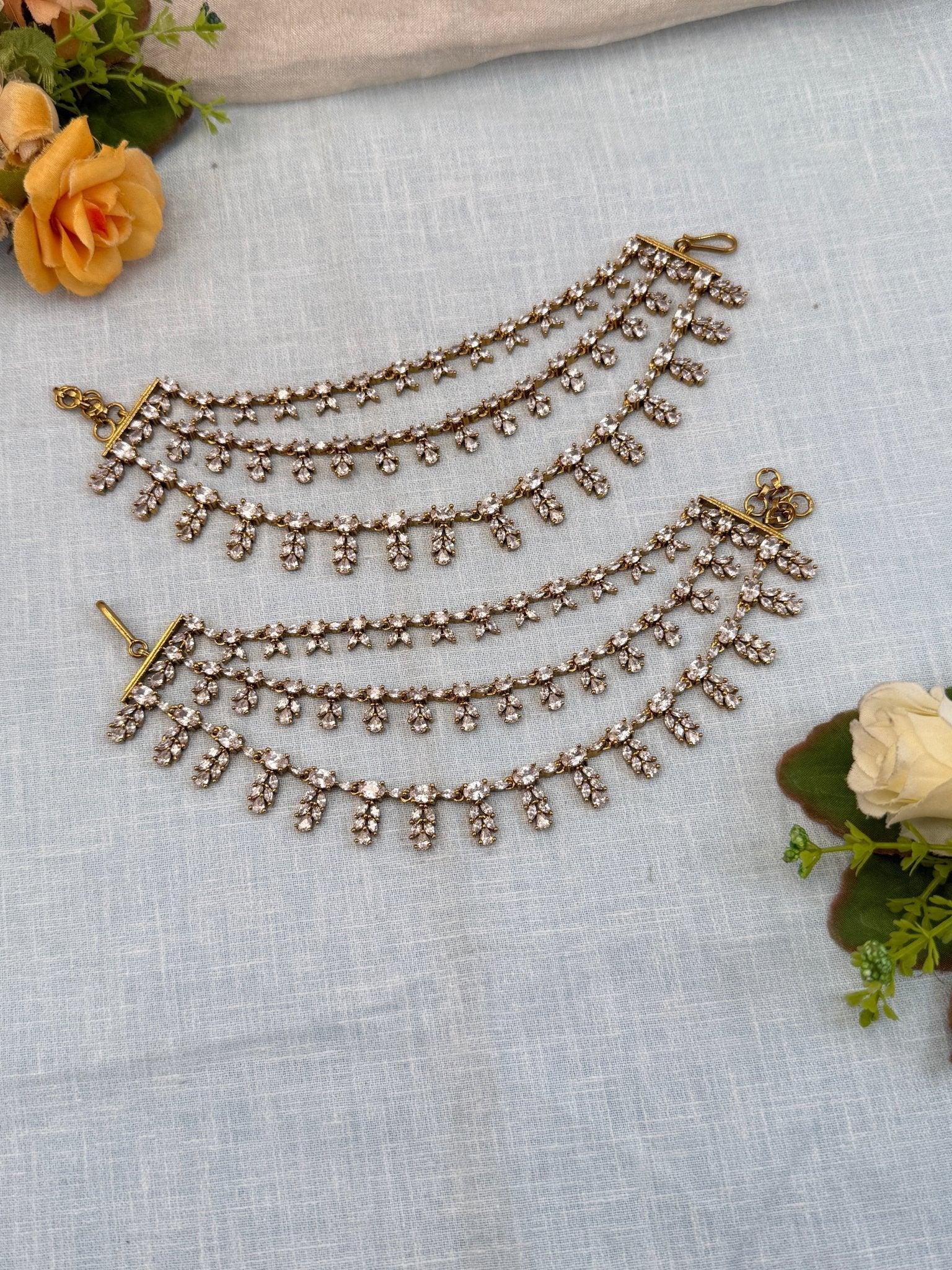 Royal Victorian Stone Maatal Ear Chain 268 - Mahilas