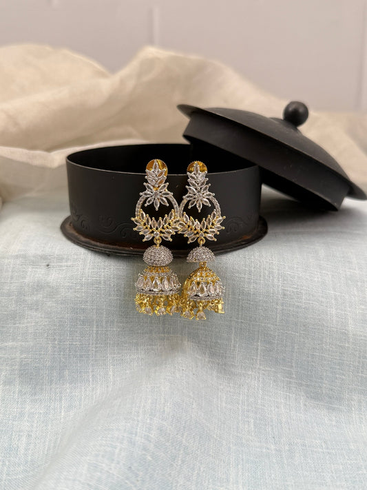 Royal Zircon Stone Jhumka Earrings 0172 - Mahilas