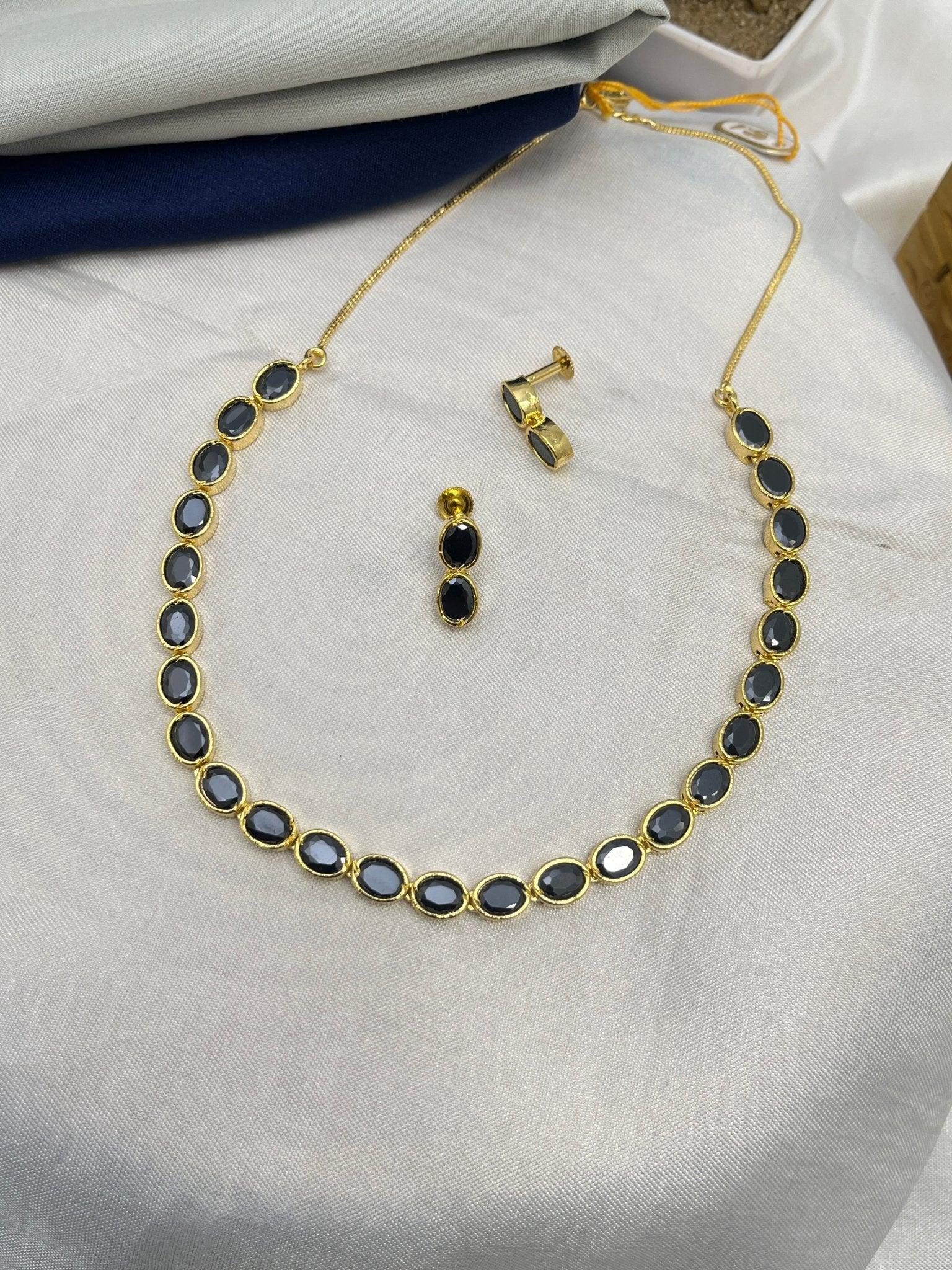 Simple Stone Necklace Set 0073 - Mahilas