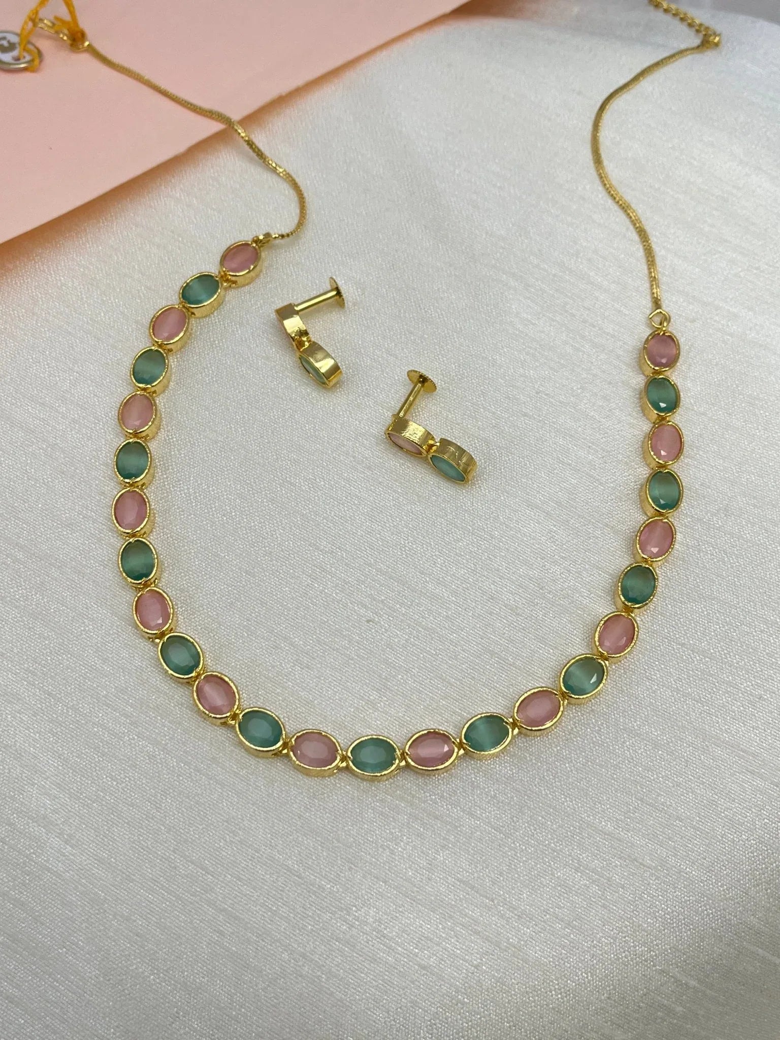 Simple Stone Necklace Set 0076 - Mahilas