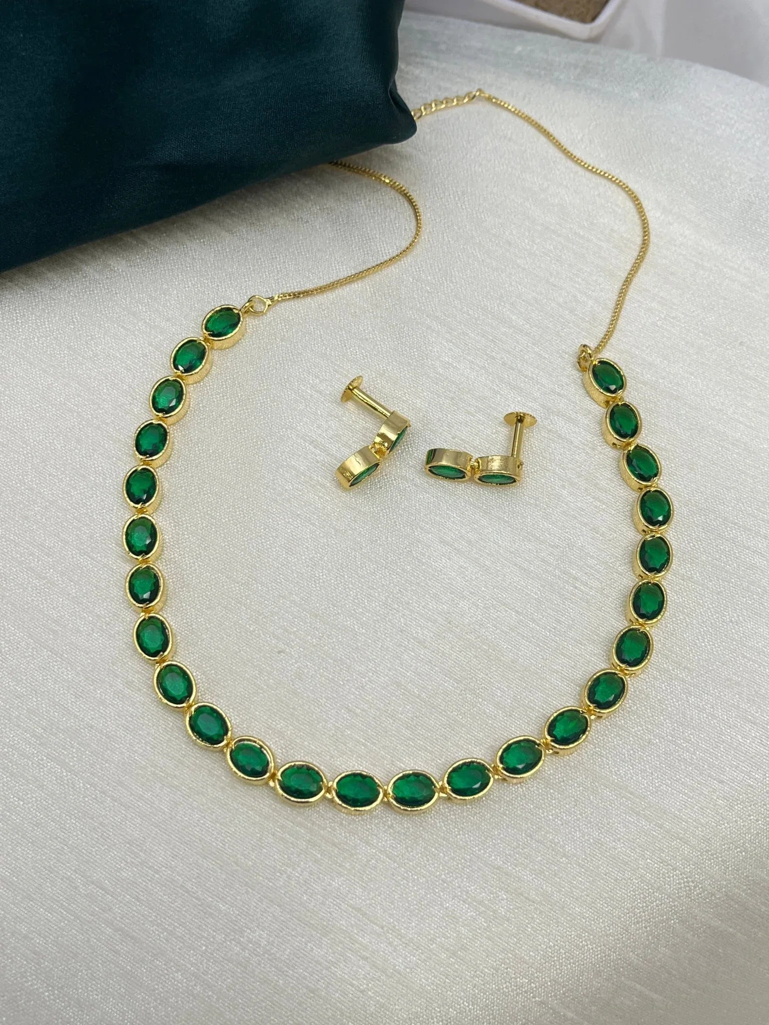 Simple Stone Necklace Set 0077 - Mahilas