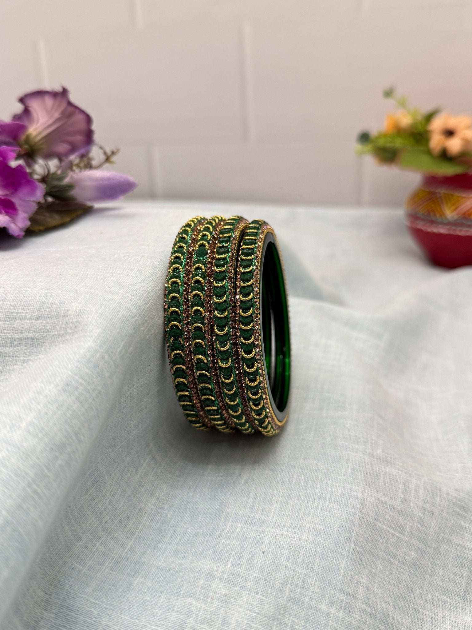 Sparkle Design Kada Glass Bangles Set of 4 - 076 Choose Your own Colors - Mahilas