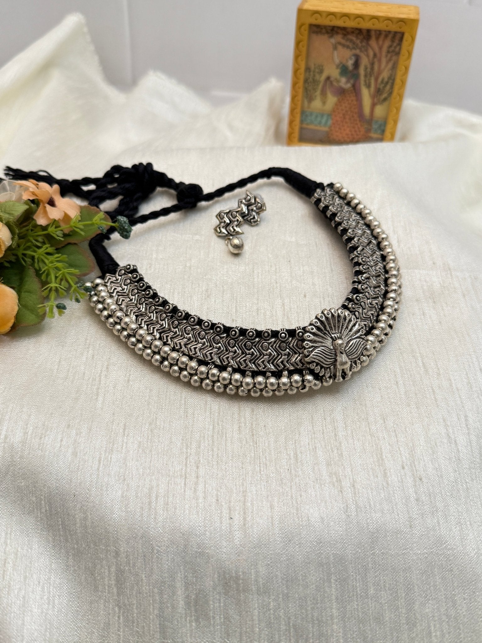 Tussi Oxidised Premium Necklace Set 019 - Mahilas