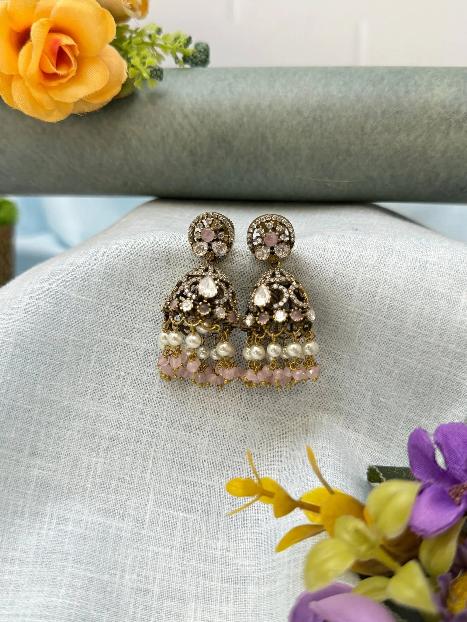 Victorian Jhumka Earrings 1113 - Mahilas